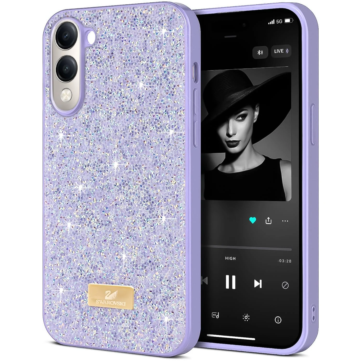 DL3 Mobilak Glitter Rhinestone Protective Case for vivo Y04 / vivo Y29s 5G with Shockproof Design