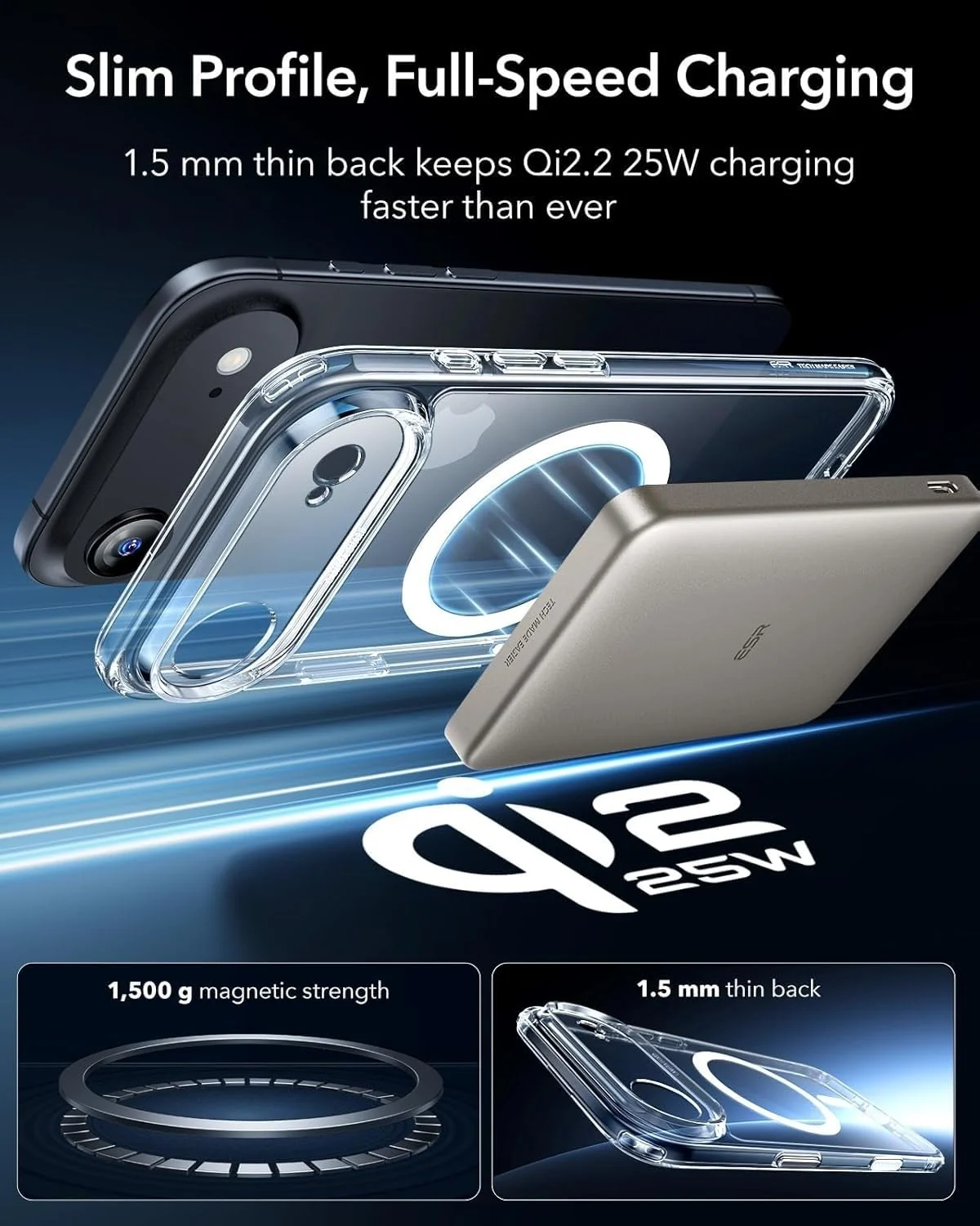 DL3 Mobilak for iPhone 17 Air (6.6 inch) Case [Compatible with MagSafe] Slim Magnetic Bumper Case - Clear