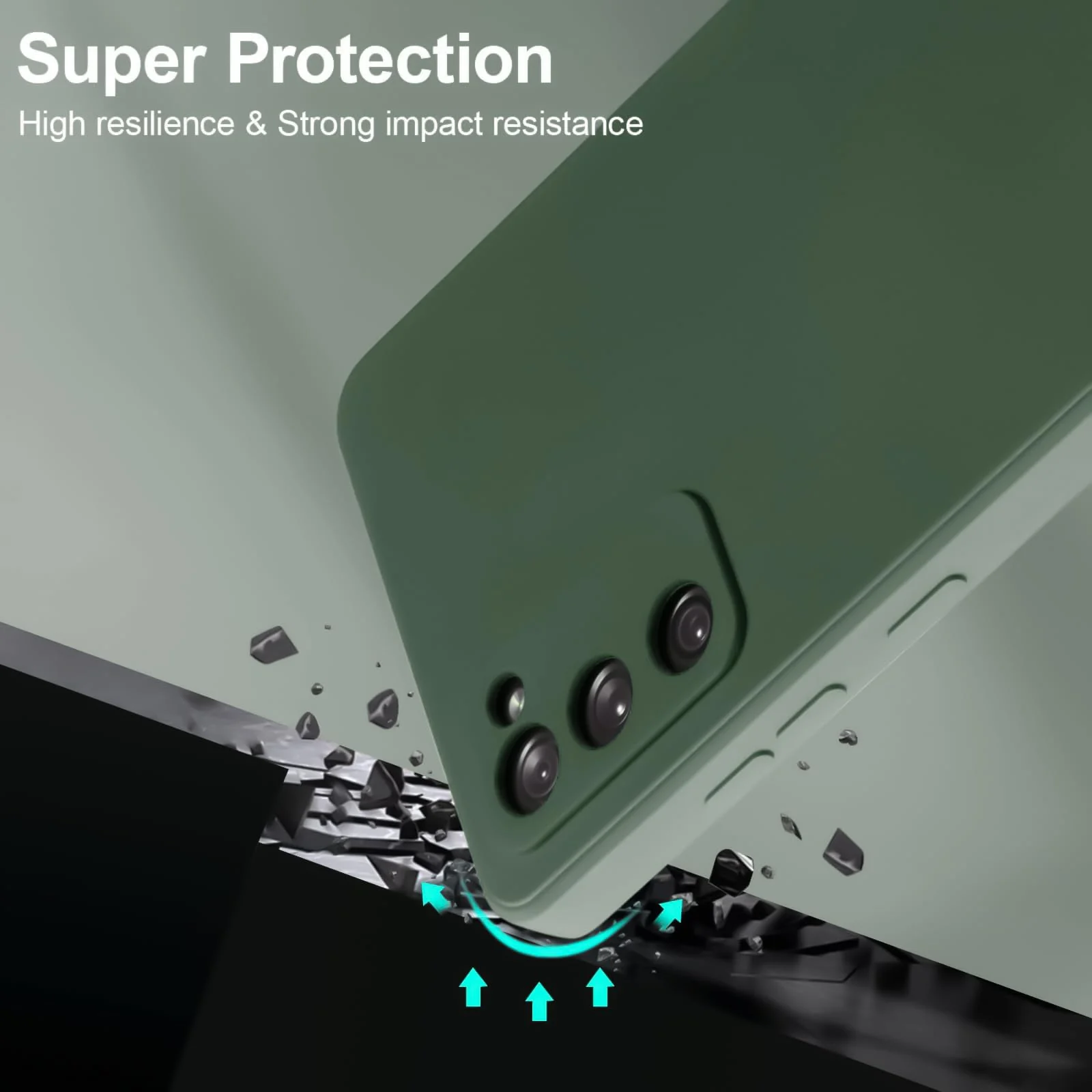 DL3 Mobilak Liquid Silicone Case for Samsung Galaxy S20 FE, Not compatible with MagSafe, Supports wireless charging, Camera protection - Green