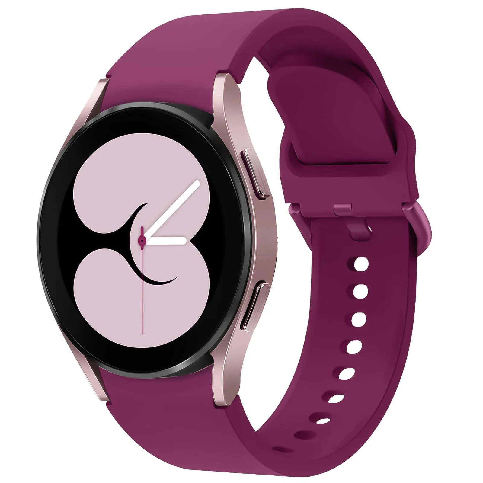 DL3 Mobilak Strap Silicone Buckle 20MM For Samsung Galaxy Watch 7/6/5/4 40mm 44mm/Watch 5 Pro/S2 classic/active 2 40mm 44mm/Amazfi GTS 2/2e/3/3 Pro/GTS 4/GTS 2 Mini/3 Mini/4 Mini/Bip 3/Bip 3 Pro Band - Black