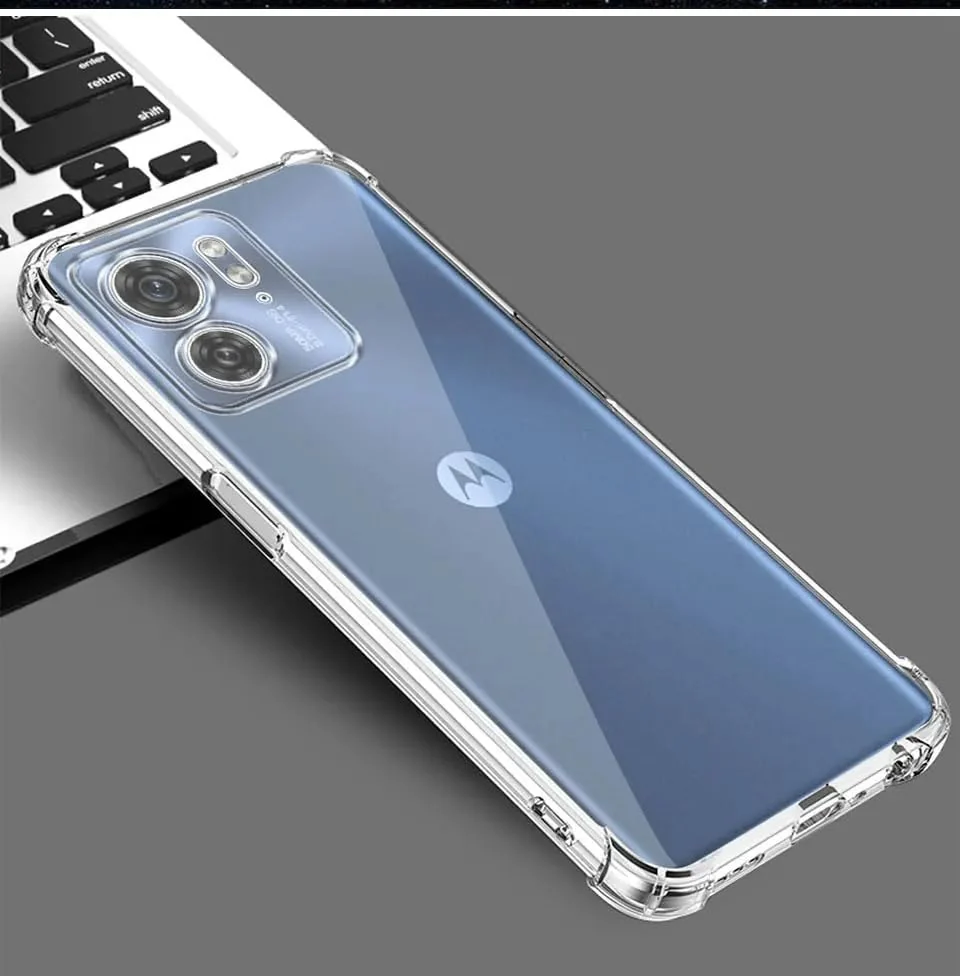 DL3 Mobilak Case Compatible with motorola edge 40, Cover Silicone TPU Gorilla Anti-shock Protector Camera Shockproof Corners - Clear