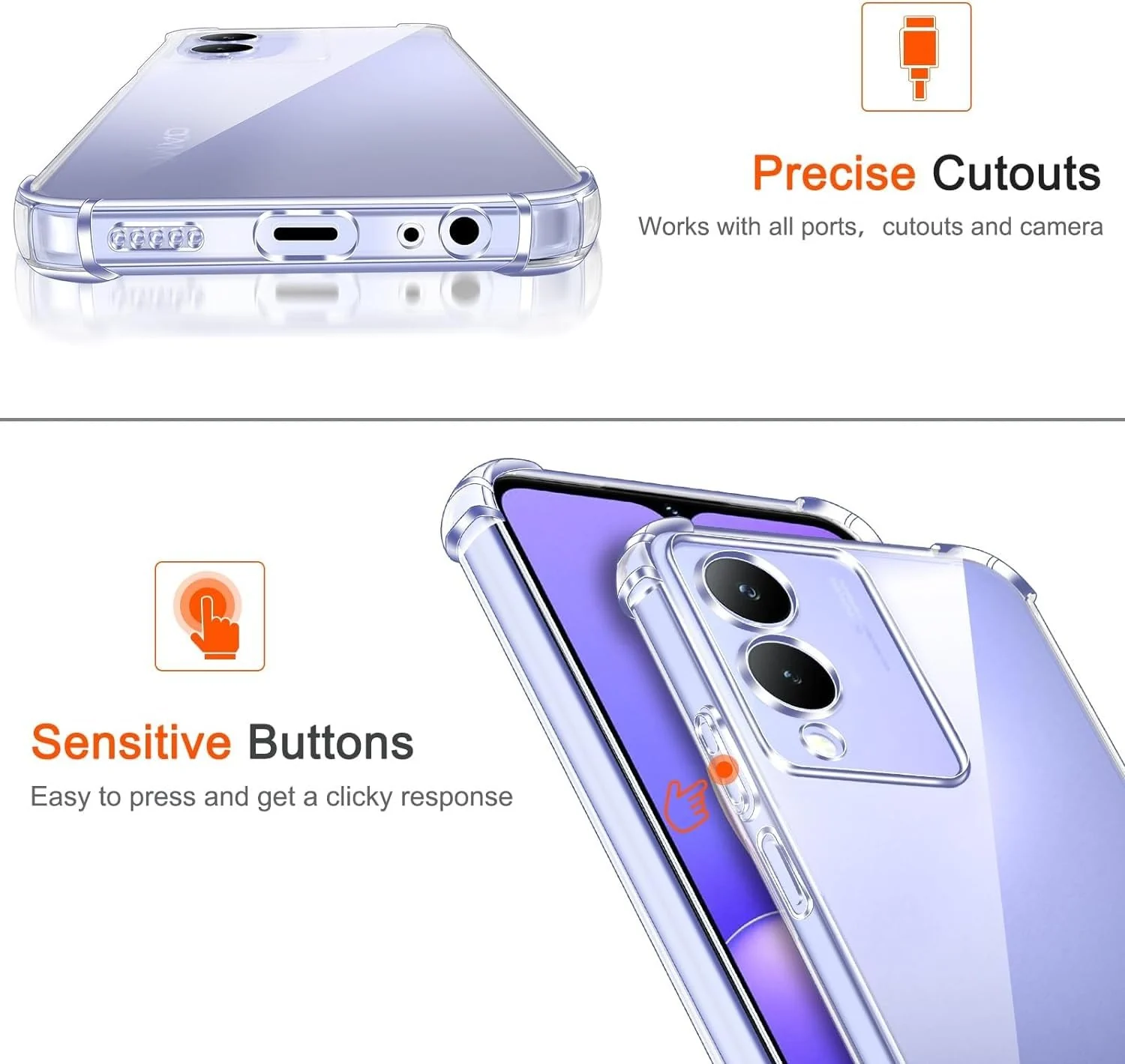 DL3 Mobilak Clear TPU Case for vivo Y17s, Camera protection, Shock-absorbing protection, Scratch-resistant surface - Clear
