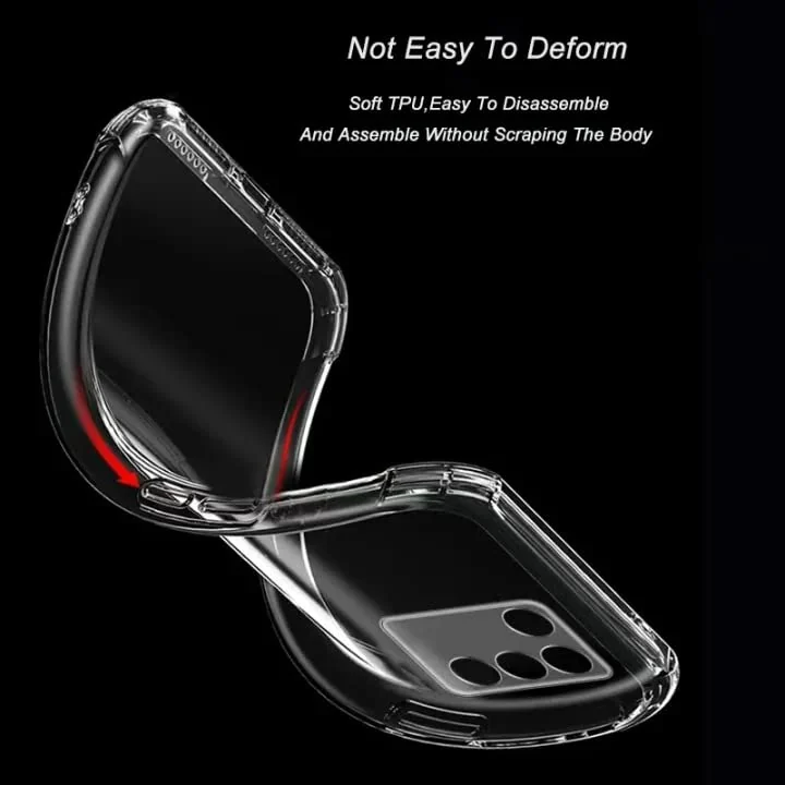 DL3 Mobilak Case Compatible with Vivo V27e, Cover Silicone Transparent TPU Gorilla Anti-shock Protector Camera Shockproof Corners - Clear
