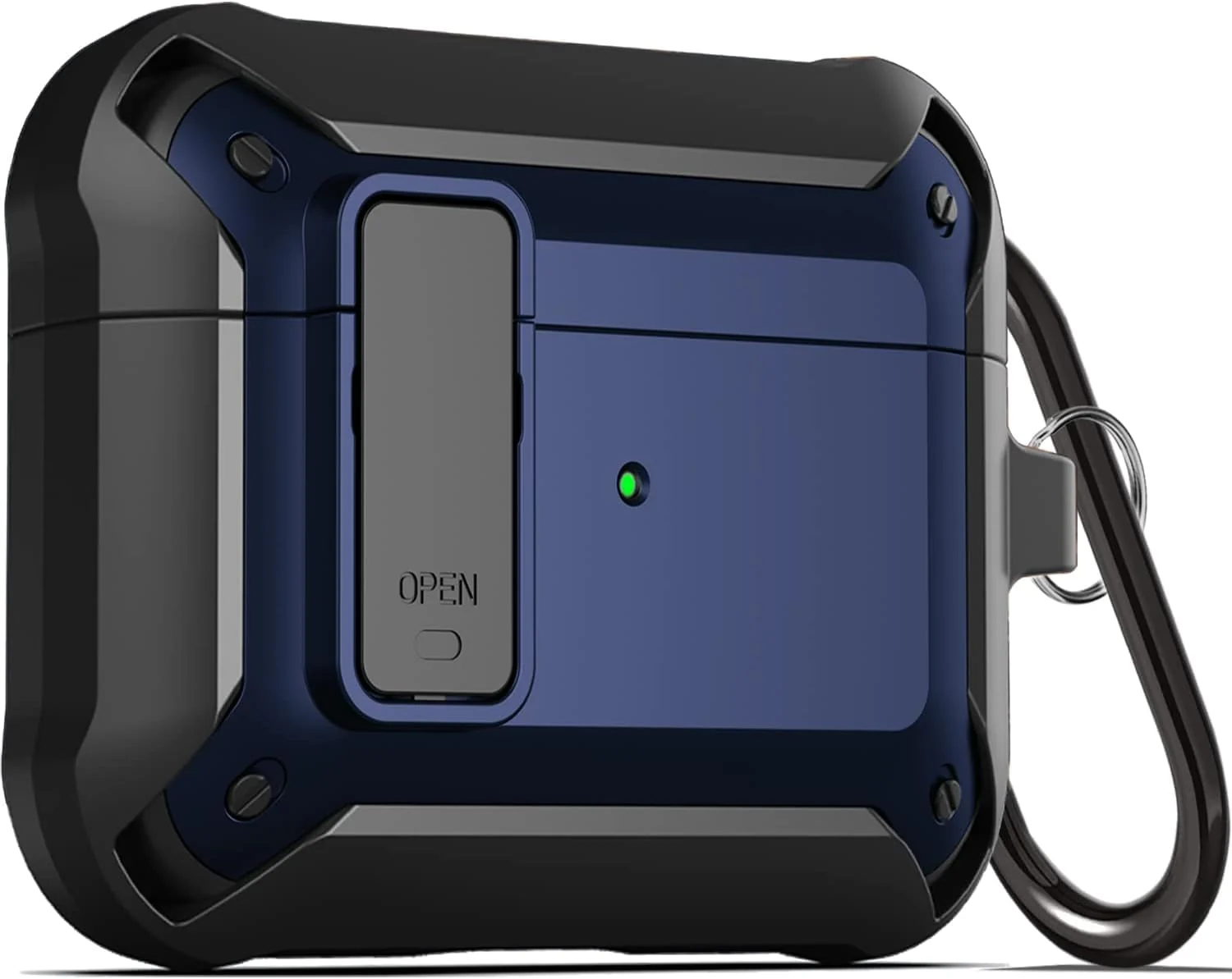 DL3 Mobilak for AirPods 3rd Generation Case Cover with Lock, Military Armor Cool AirPods 3 Case with Keychain for Men Women Hard Shell Shockproof Air Pod 3 Case for AirPod 3rd Gen 2021 - Black Blue