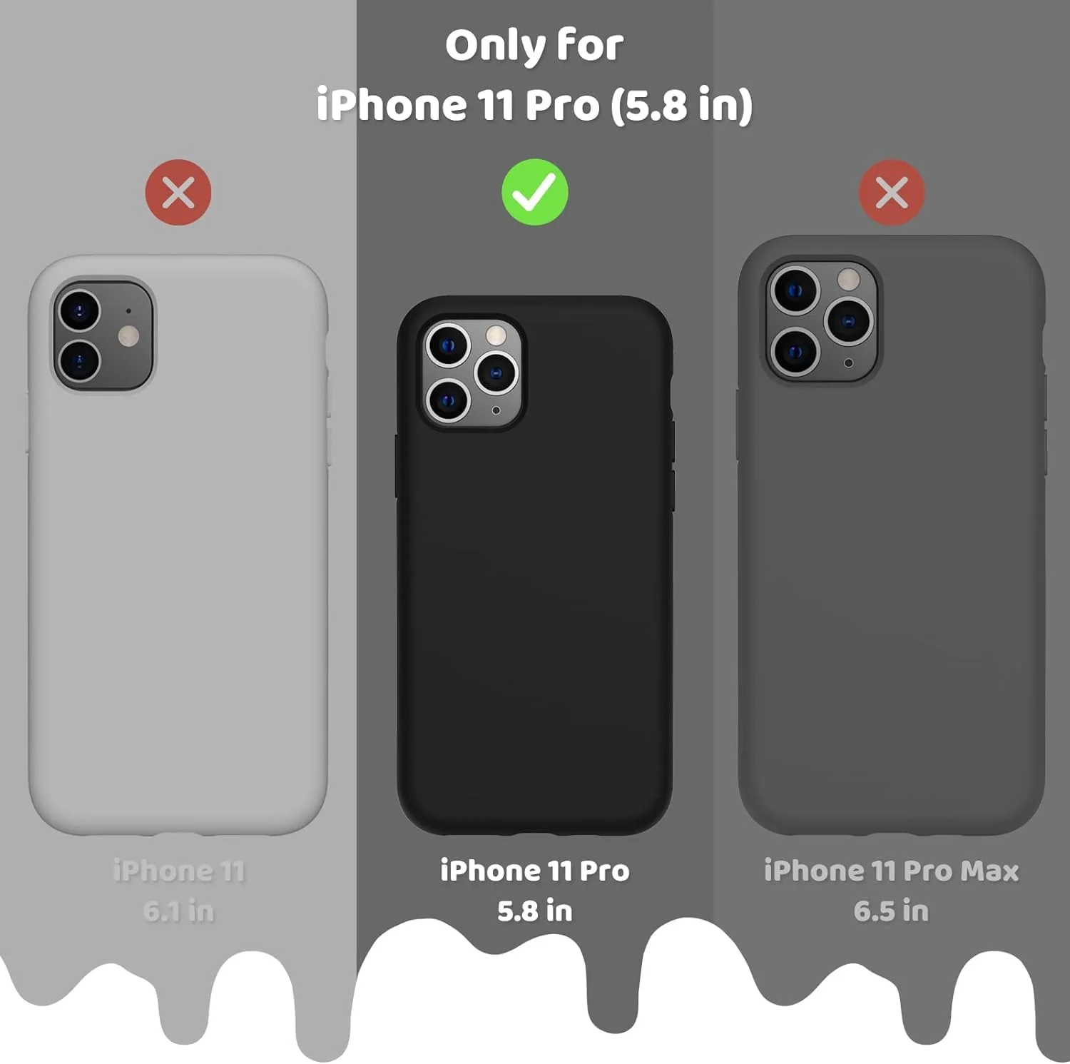 DL3 Mobilak Liquid Silicone Protective Case for iPhone 11 Pro (5.8 Inch) with Camera Protection and Microfiber Lining - Black