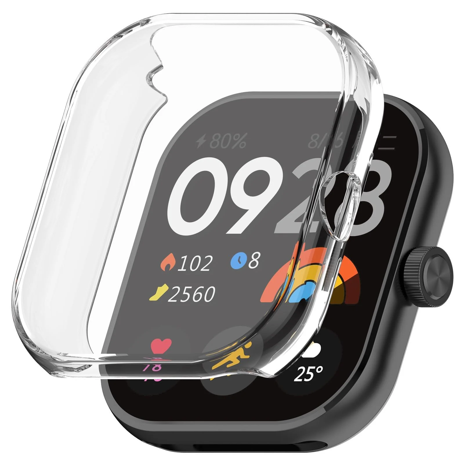 DL3 Mobilak Case Compatible with Xiaomi Redmi Watch 4 Case All-Around with Built-in Screen Protector Watch Soft TPU Shockproof Cover Slim Guard Thin Bumper Shell Protector