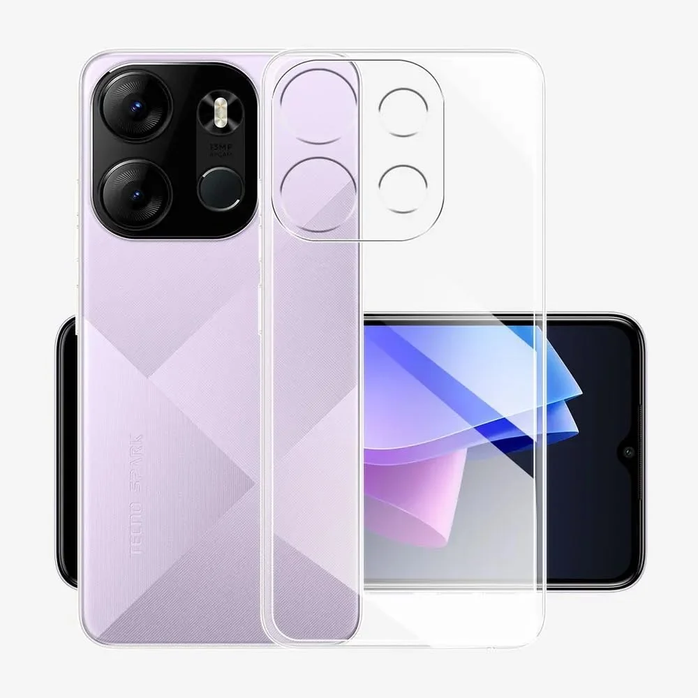DL3 Mobilak Case Compatible with Tecno Spark Go 2023 Case Crystal Soft TPU Gel Case Flexible Silicone Anti-Scratch Camera Protection TPU Cover - Clear
