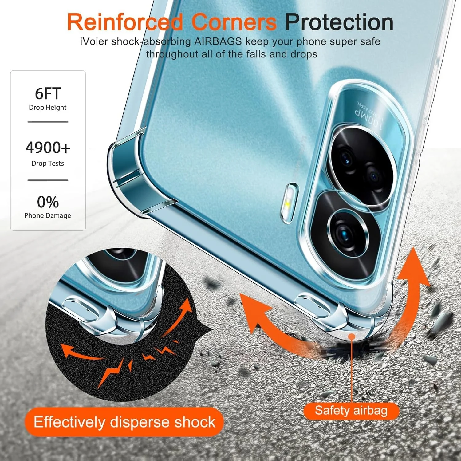 DL3 Mobilak Clear TPU Protective Case for Honor 90 Lite 5G with Camera Protection and Shockproof Design - Clear