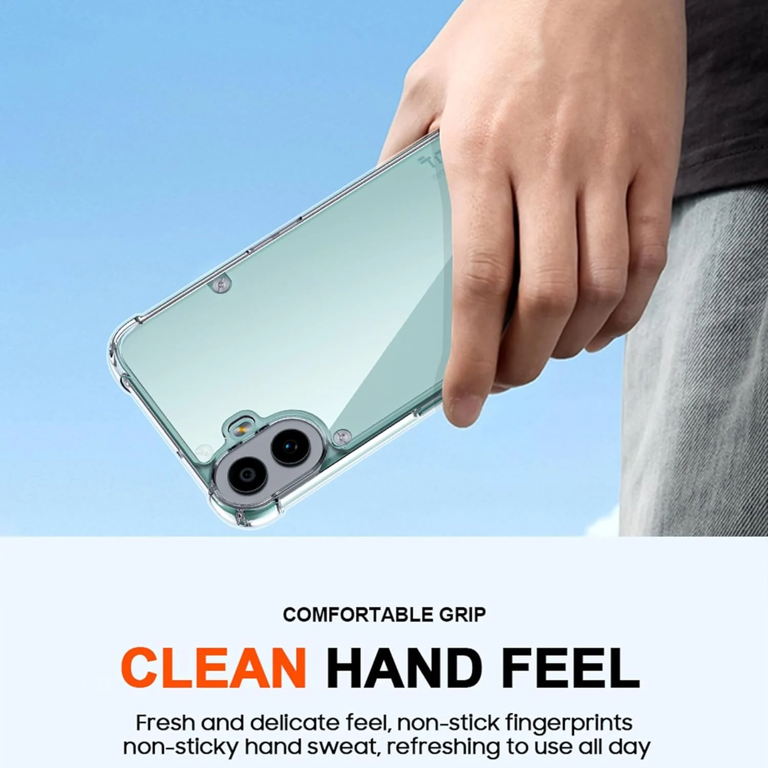 DL3 Mobilak Case Compatible with Nothing CMF Phone 1, Cover SiliconeTransparent TPU Gorilla Anti-shock Protector Camera Shockproof Corners - Clear