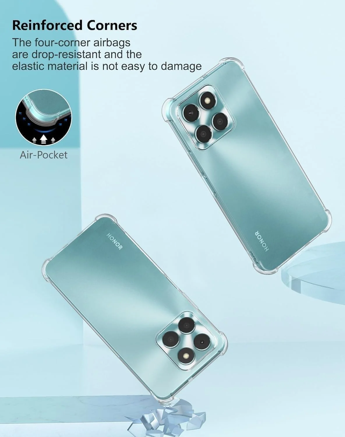 DL3 Mobilak Clear TPU Protective Case for Honor X8b with Camera Protection and Shockproof Design - Clear