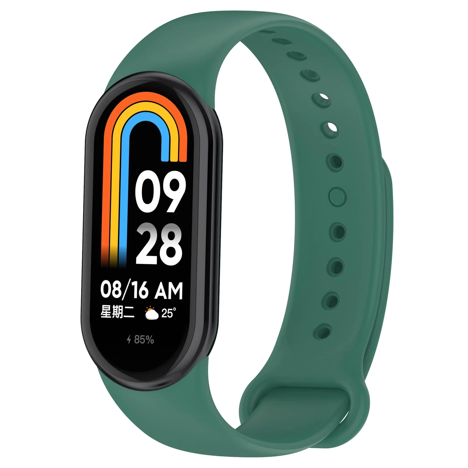 DL3 Mobilak Band Compatible with Xiaomi Mi Band 10/9/8 Replacement Strap, Silicone Skin-Friendly Wrist Strap Adjustable Sports Wristbands for Women Men Xiaomi Smart Band 8/9/10 - Pine Green