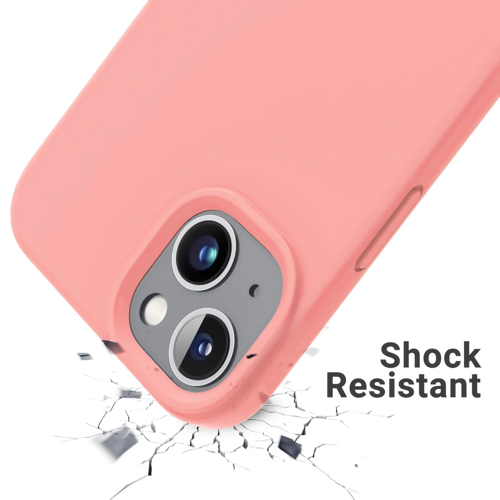"DL3 Mobilak Compatible with iPhone 15 Plus/iPhone 14 Plus Case 6.7"", Slim Liquid Silicone 3 Layers Soft Gel Rubber Cover Protective Phone Case with Anti-Scratch Microfiber Lining - Pastel Pink"