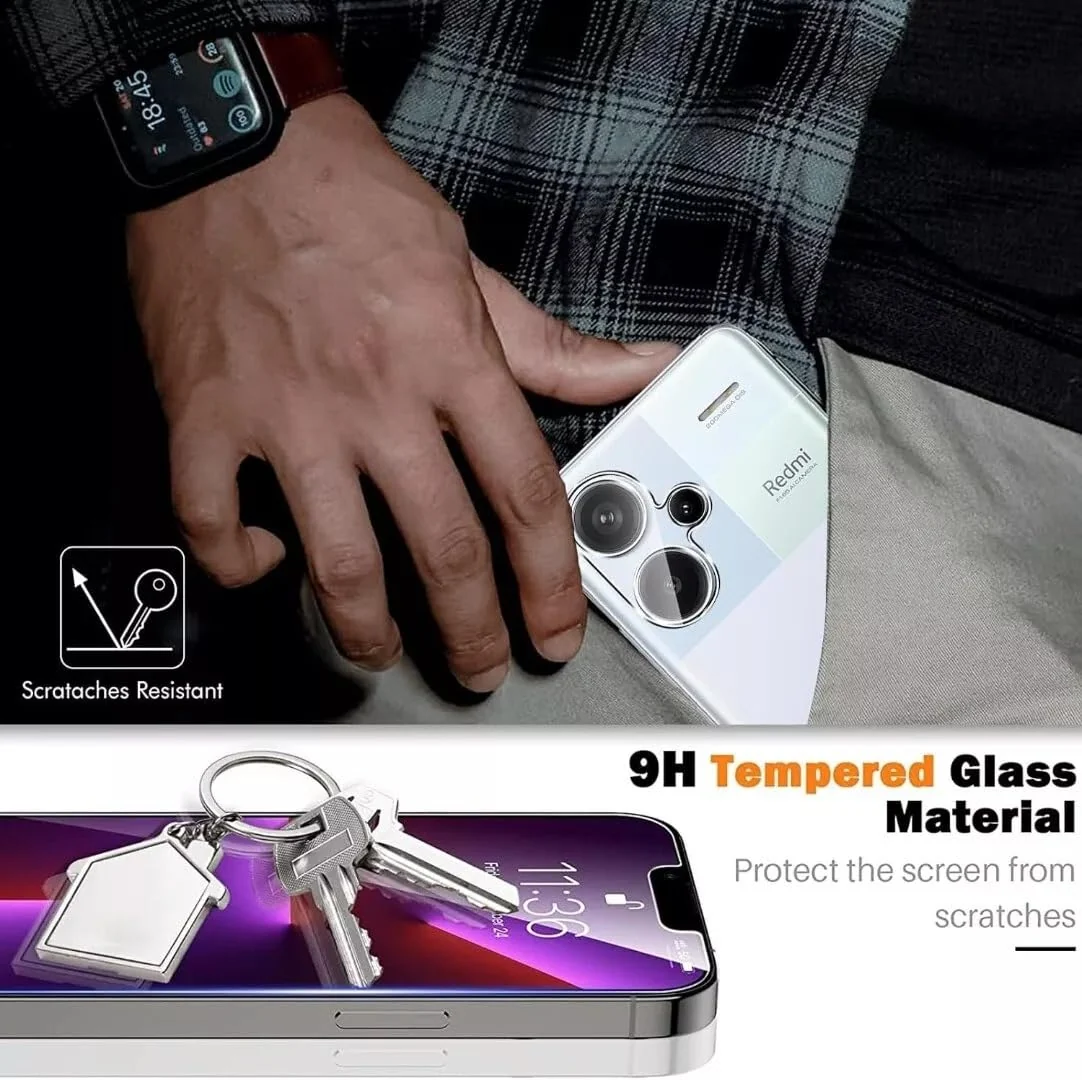 DL3 Mobilak 5D Full Glass Screen Protector For Redmi Note 13 Pro Plus. Black Frame - Clear