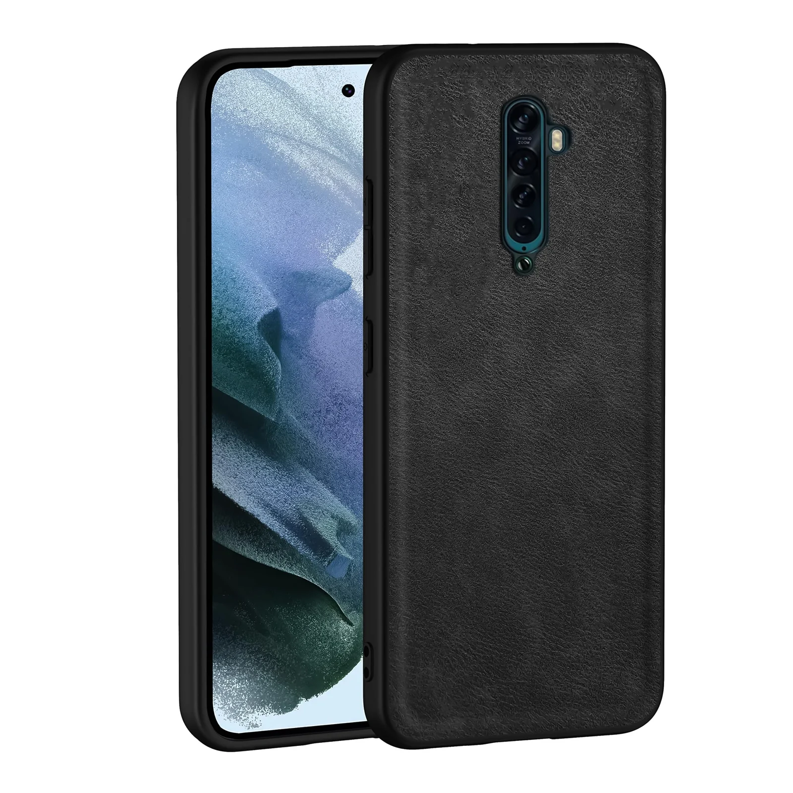 Dl3 Mobilak Case for Oppo Reno 2 Leather Case,Anti-Drop, Anti-Shock, Non-Slip Texture,Simple Cell Phong Cover (Gray)