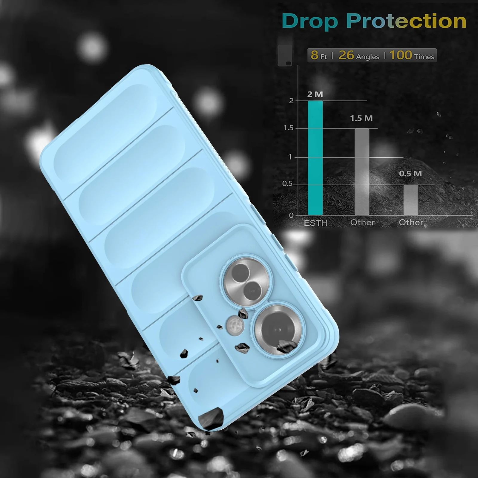 DL3 Mobilak Silicone Case for OPPO Reno 11F/Reno11 F 5G Heavy Duty Protective [Slim Fit] Shockproof Soft Flexible Protective Design Shock-Absorption TPU Cover With Camera Protection - Light Blue