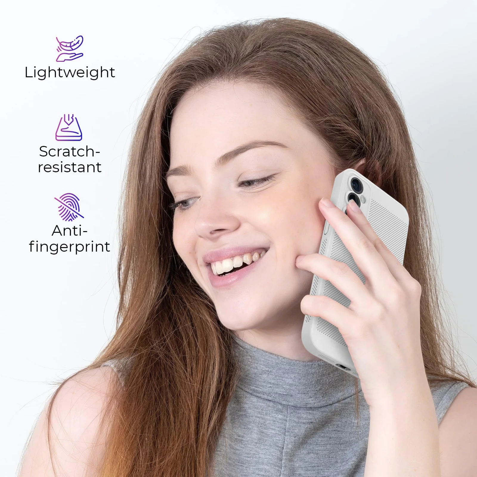 DL3 Mobilak Heat-Dissipation Hard PC Case with Built-In Camera Lens Protector for OPPO Reno12 5G - White