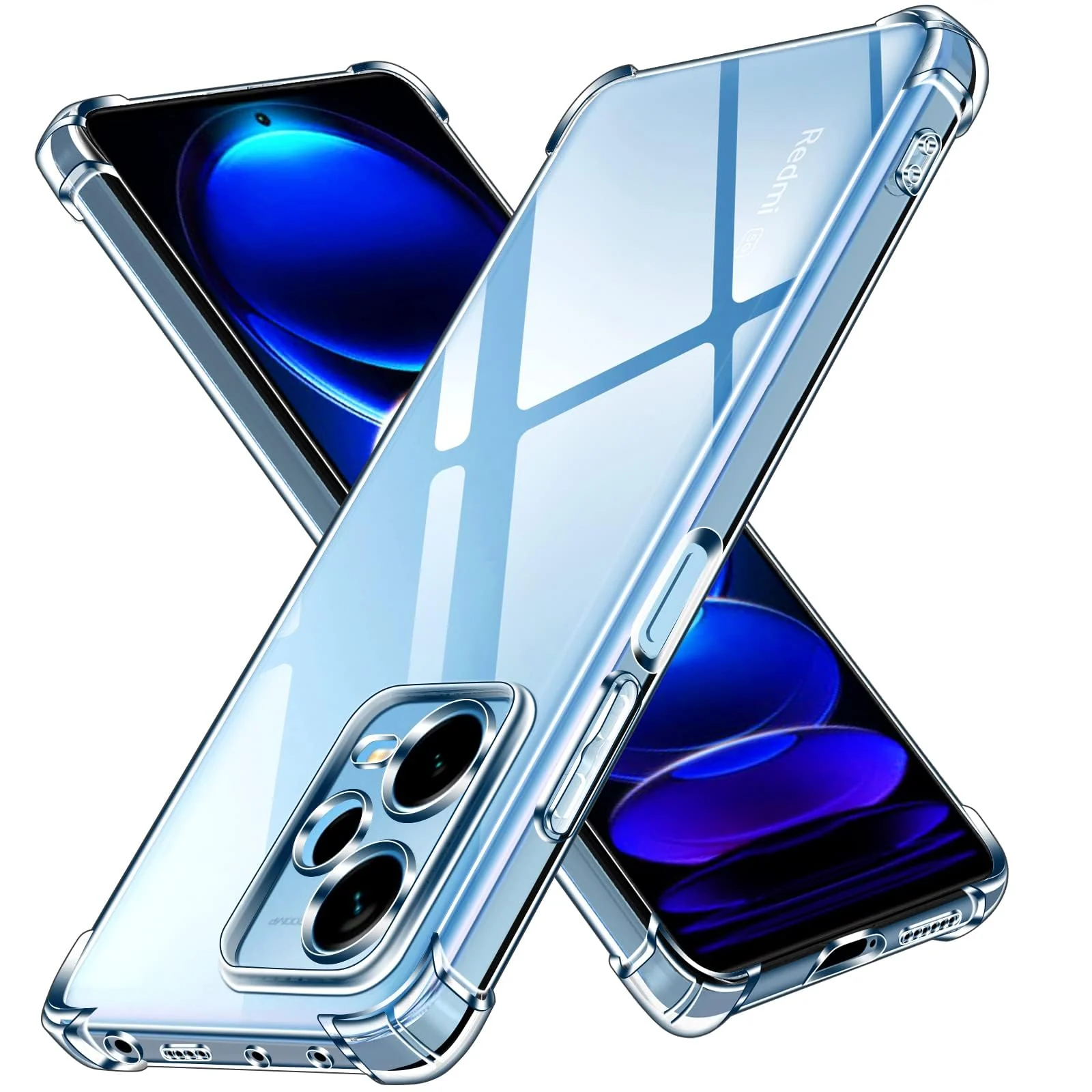 DL3 Mobilak Clear TPU Case for Xiaomi Redmi Note 12 Pro + / 12 pro plus 5G, Camera protection, Shock-absorbing protection, Non-slip grip - Clear