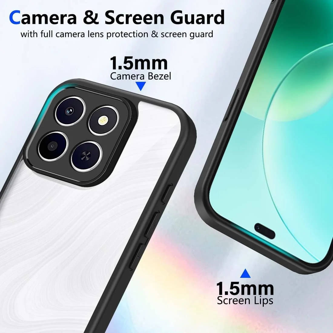 DL3 Mobilak Soft Silicone Protective Case for Honor X6C with Camera Protection and Military-Grade Protection - Black