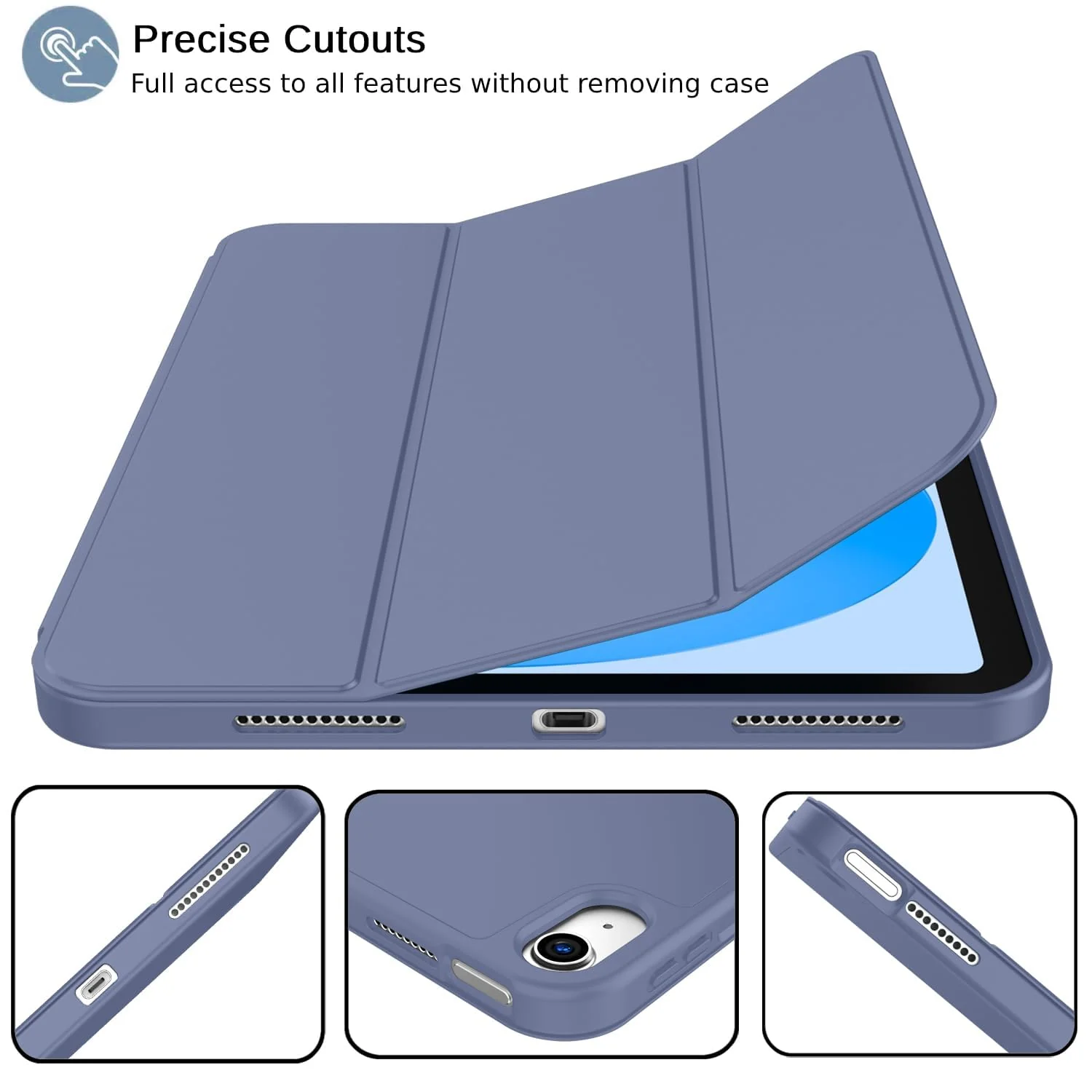 DL3 Mobilak iPad Air 11-Inch M2 (2024), iPad Air 5/4 (2022/2020 5th/4th 10.9-Inch) Case with Pencil Holder Full Body Protection + Charging Support Compatible with Apple Pencil (2nd - Lavender