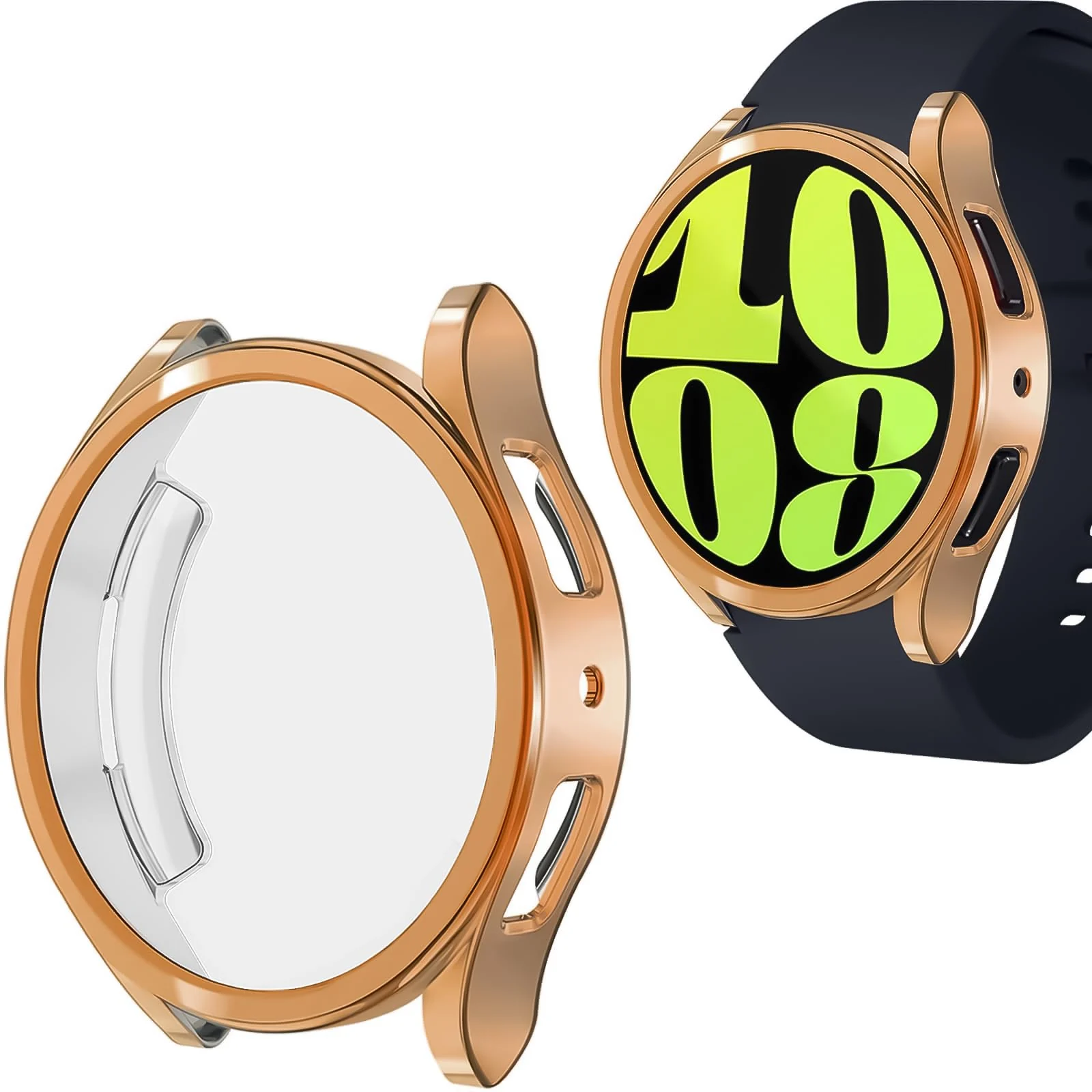 DL3 Mobilak Case Compatible with Samsung Galaxy Watch 5 Pro 45mm Case All-Around Watch Soft TPU [Frame Only] Shockproof Cover Slim Guard Thin Bumper Shell Protector - Rose Gold