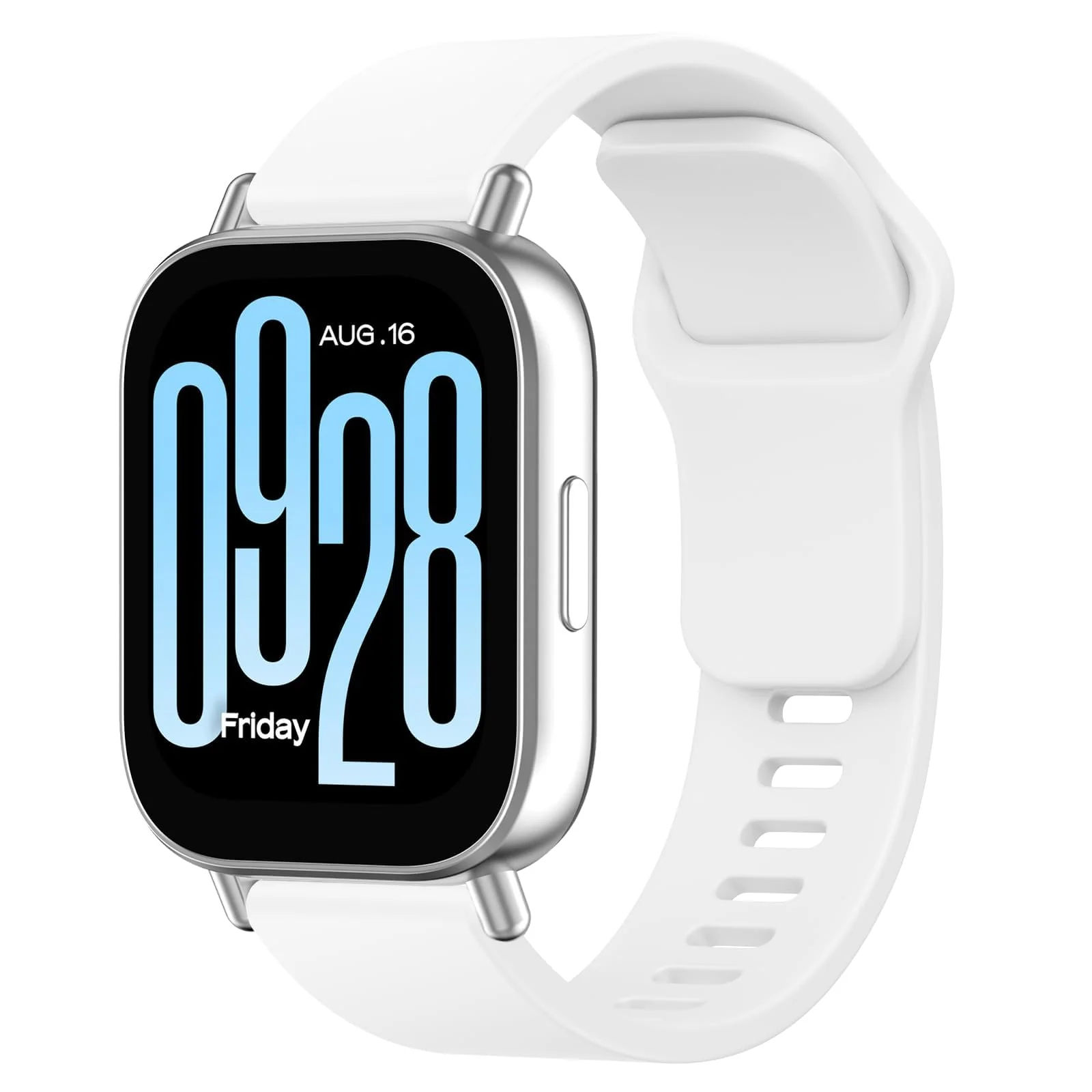 DL3 Mobilak Strap for Xiaomi Redmi Watch 5 Active/Redmi Watch 5 Lite, 22mm Adjustable Quick Release Silicone Replacement Watch Band Straps Wristbands Bracelet for Women Men - White