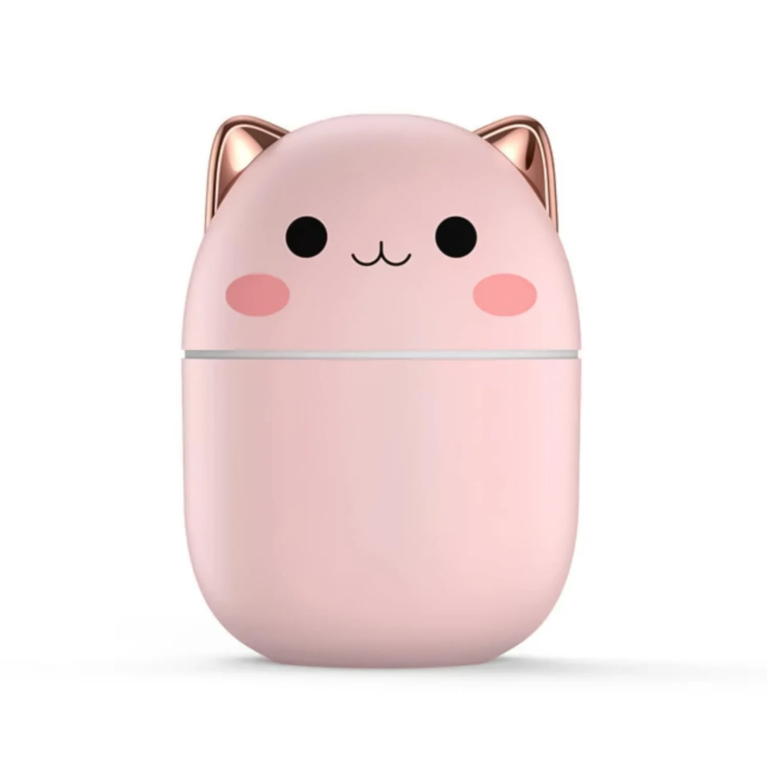 MOBIGON Wood Cool Mist Ultrasonic Humidifier for Room Moisture, Aroma Diffuser for Home, 250ml Essential Oil Diffuser with 7 Colorful Night Light, Auto Shut-Off, Home, Office, car - Pink
