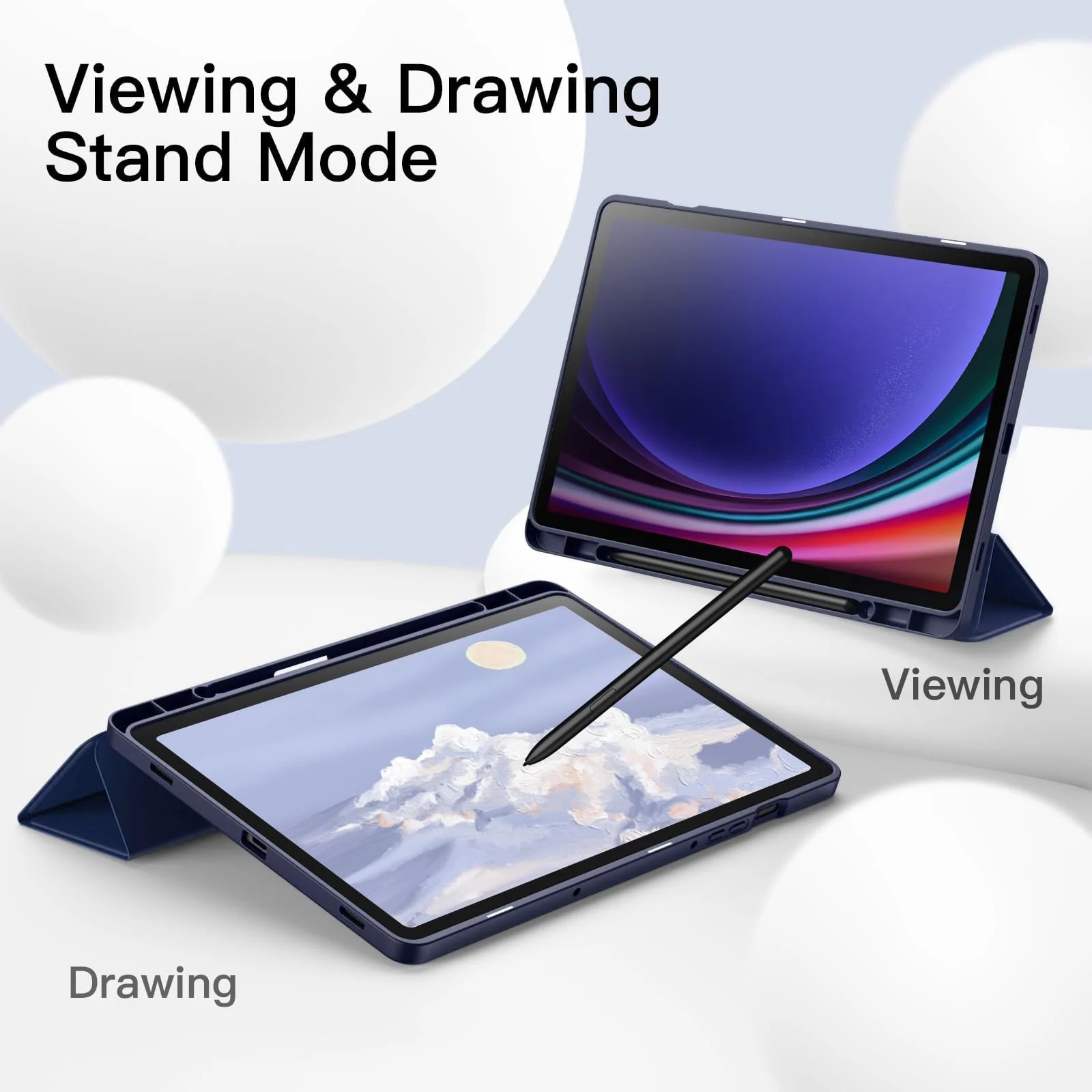 DL3 Mobilak Honor Pad X8a Case 11 inch 2024 Tablet Cover Case with Pencil Holder, Soft TPU Back Trifold Stand Protective Smart Cover Flip, Auto Wake&Sleep - Blue