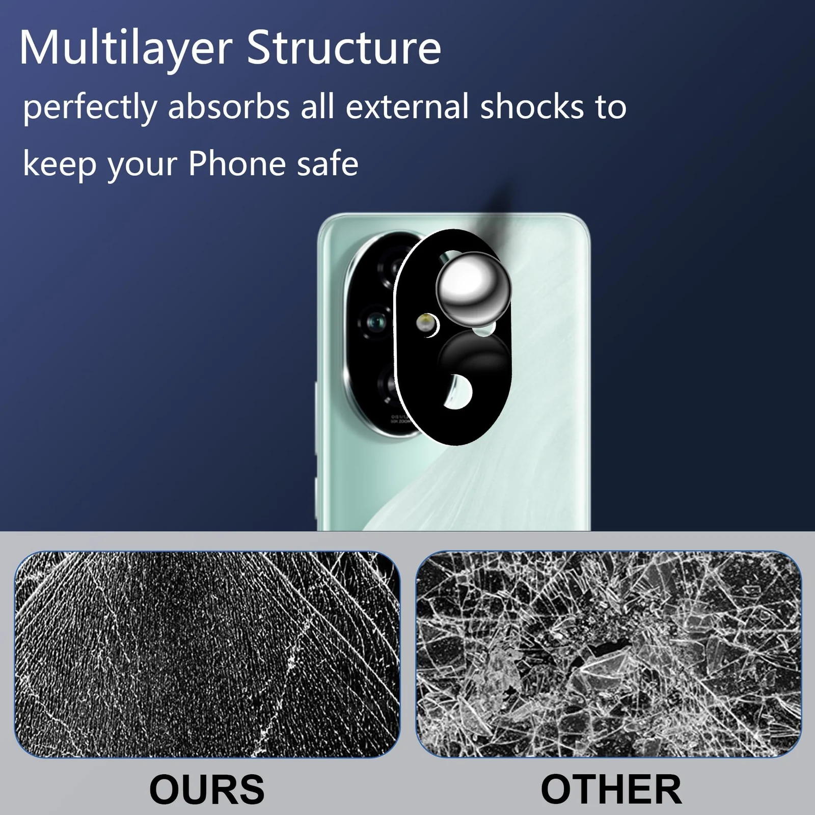 DL3 Mobilak Honor 200 Pro Camera Lens Protector Tempered Glass Screen Protector HD [Full Coverage][Anti-Scratch] Drop Protection Ultra Clear/Thin Lens Protector Case - Black