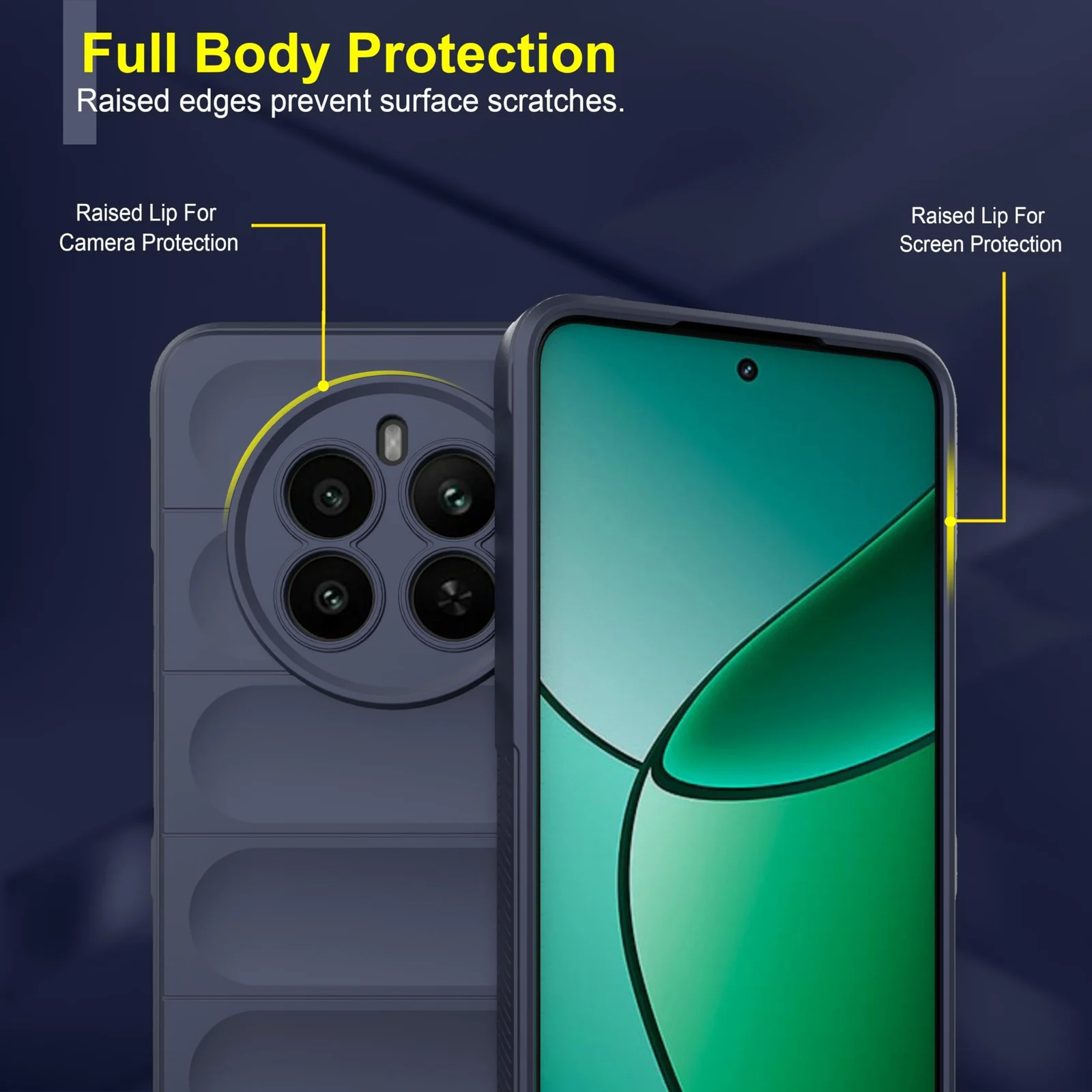 DL3 Mobilak Rugged Protective Case for realme 12 4G / realme 12 + Plus 5G / realme 13 4G, Camera protection, Shock-absorbing protection, Non-slip grip - Blue