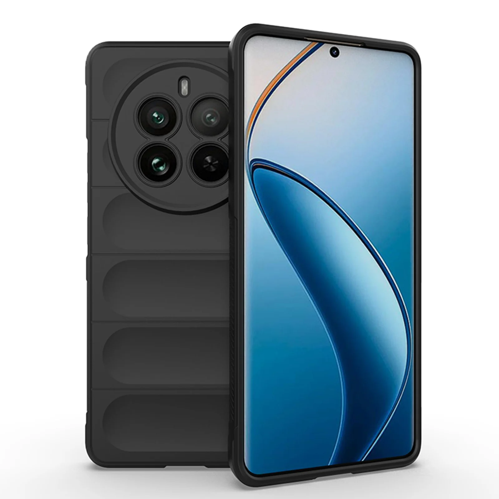 DL3 Mobilak Soft Silicone Protective Case for realme 12 Pro / realme 12 Pro Plus with Camera Protection and Shockproof Design - Black