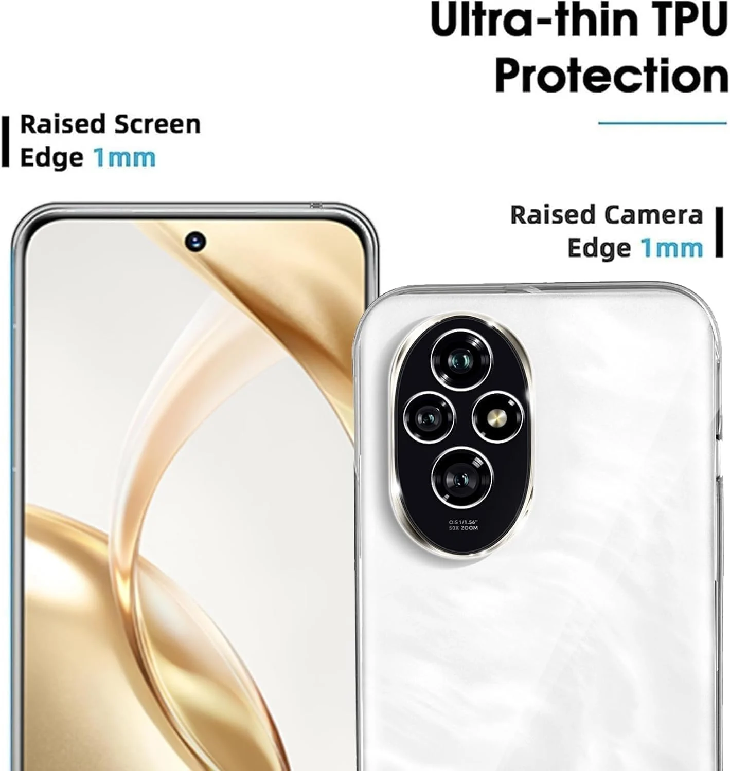 DL3 Mobilak Case Compatible with Honor 200 Pro 5G Case Crystal Soft TPU Gel Case Flexible Silicone Anti-Scratch Camera Protection TPU Cover - Clear