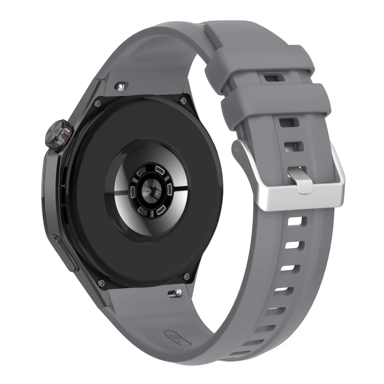 DL3 Mobilak Silicone Straps Compatible with Huawei GT 5 Pro 46 mm / GT5 46 mm / GT4 46mm Sports Wristbands Replacement Waterproof Silicone Strap, 22mm - Gray