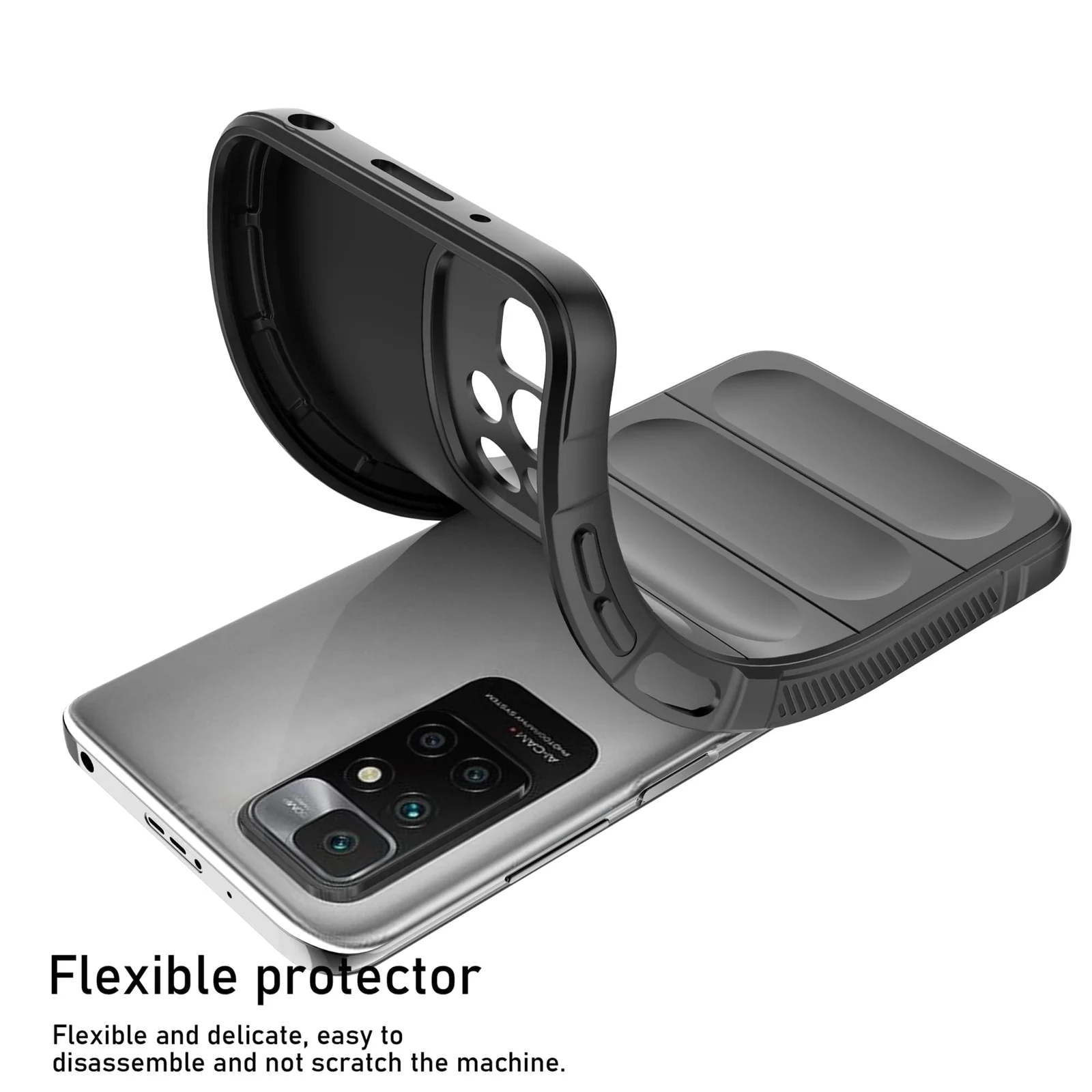DL3 Mobilak Flexible Silicone and TPU Protective Case with Camera Protection for Xiaomi Redmi 10 4G / Redmi 10 2022 - Black