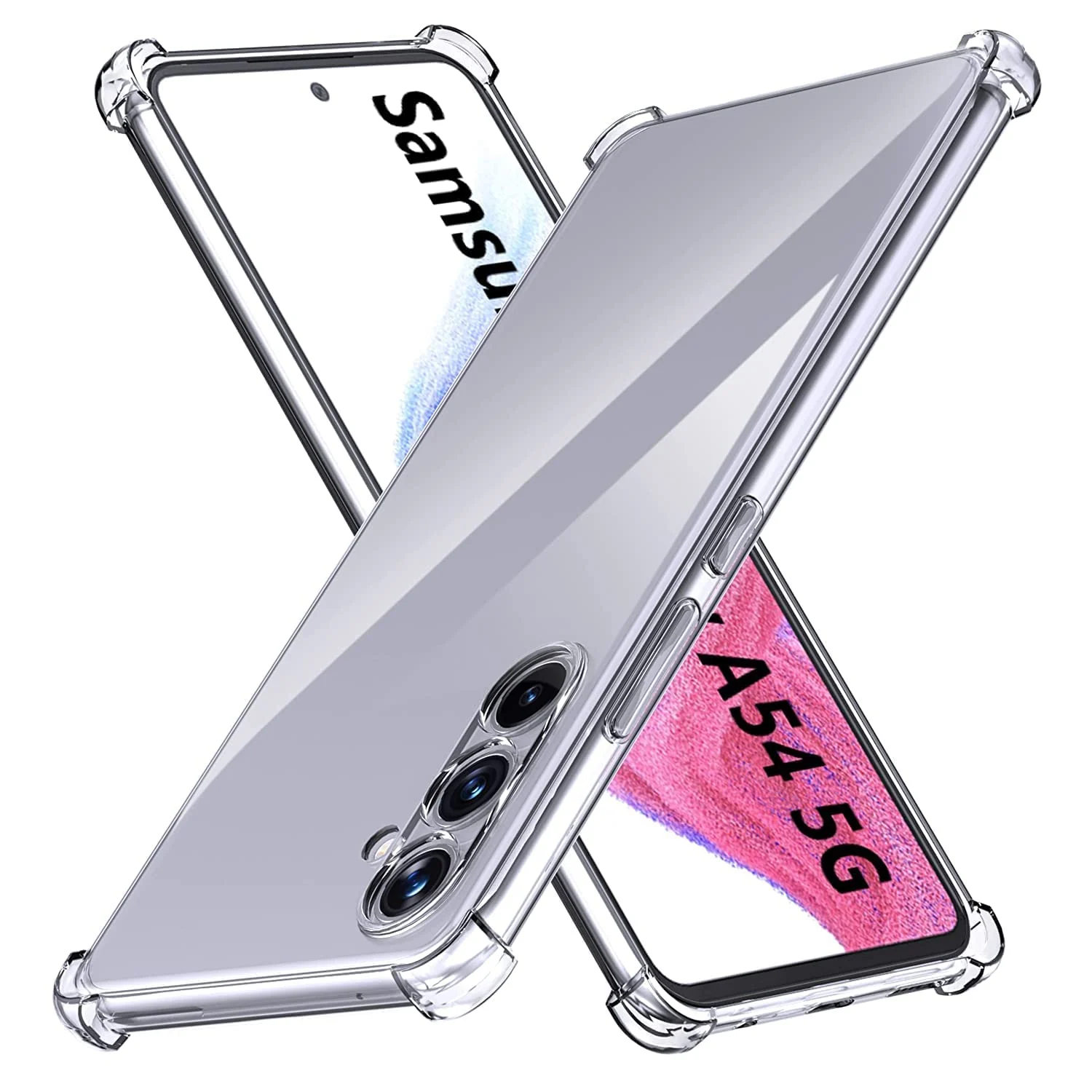DL3 Mobilak Case Compatible with Samsung Galaxy A54 5G, Cover Silicone Transparent TPU Gorilla Anti-shock Protector Camera Shockproof Corners - Clear