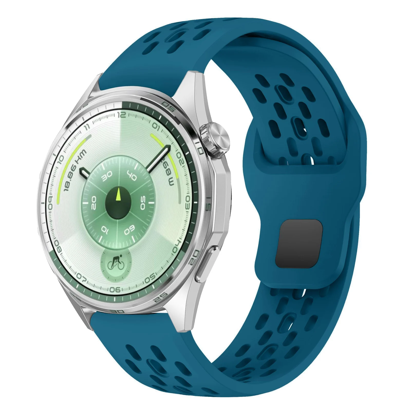 DL3 Mobilak 22mm Breathable Sport Band for Xiaomi Redmi Watch 5 Lite/5 Active/Samsung Galaxy Watch 3 45mm/Watch 46mm/Gear S3/Huawei watch GT6 GT5 GT4 GT3 GT2 (46MM)/GT2E/GT 3 Pro/GT 5 Pro, Soft Silicone Strap - Blue Lagoon