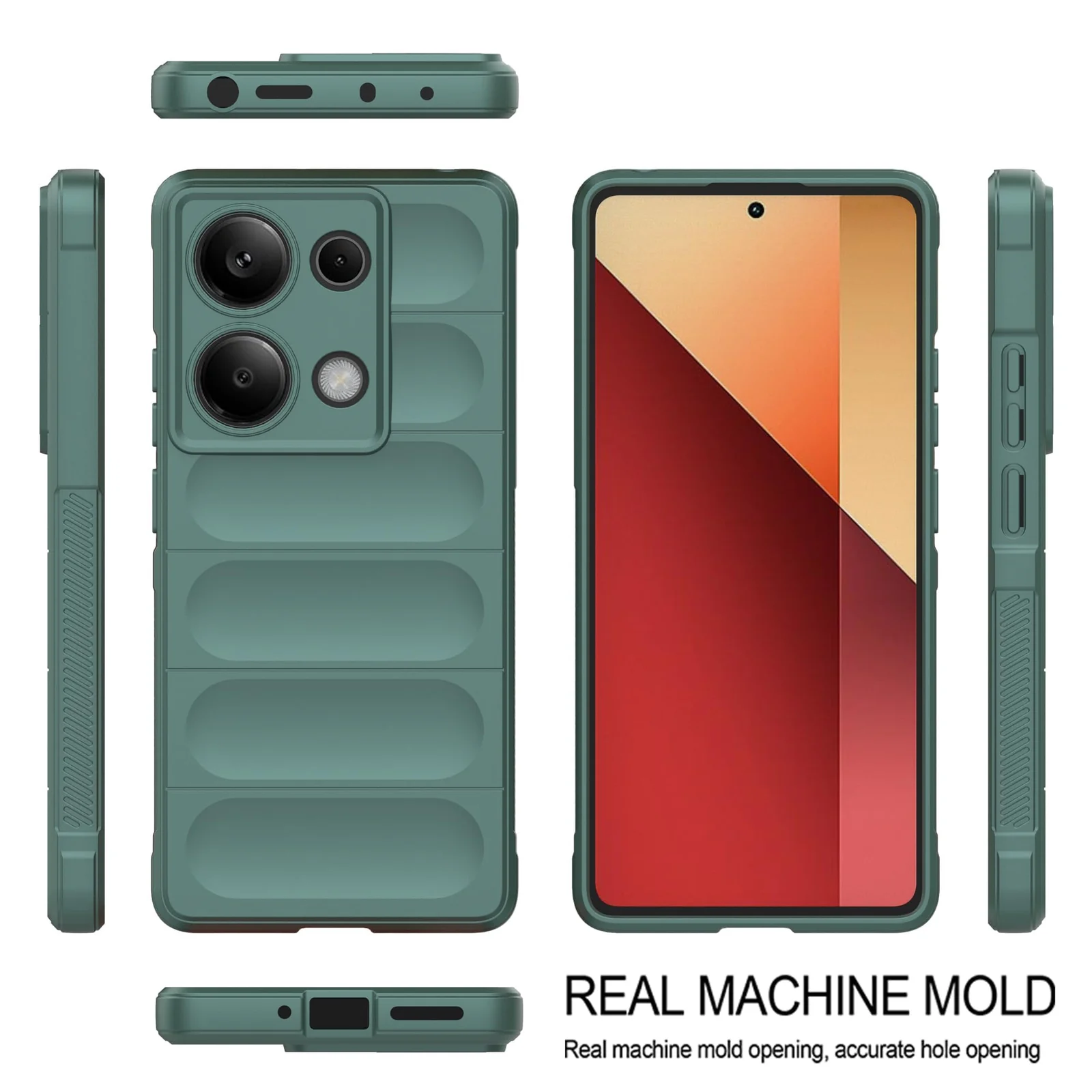 DL3 Mobilak Rugged Protective Case for Xiaomi Redmi Note 13 Pro 4G / Poco M6 Pro 4G, Camera protection, Shock-absorbing protection, Non-slip grip - Green