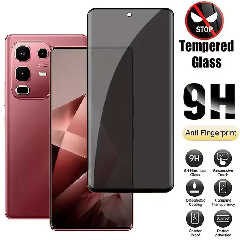 DL3 MOBILAK Privacy Infinix Note 50S 5G Screen Protector for Infinix UV Glass Fingerprint Reader Support Curved Anti-Spy Tempered Glass Screen Protector