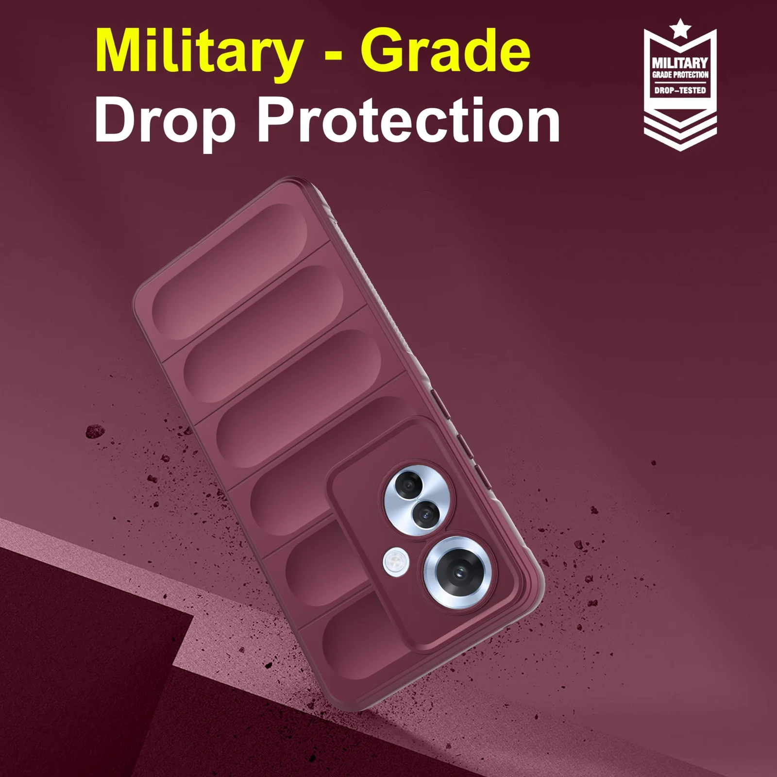 DL3 Mobilak Soft Silicone Protective Case for OPPO Reno 11F 5G with Camera Protection and Shockproof Design - Plum