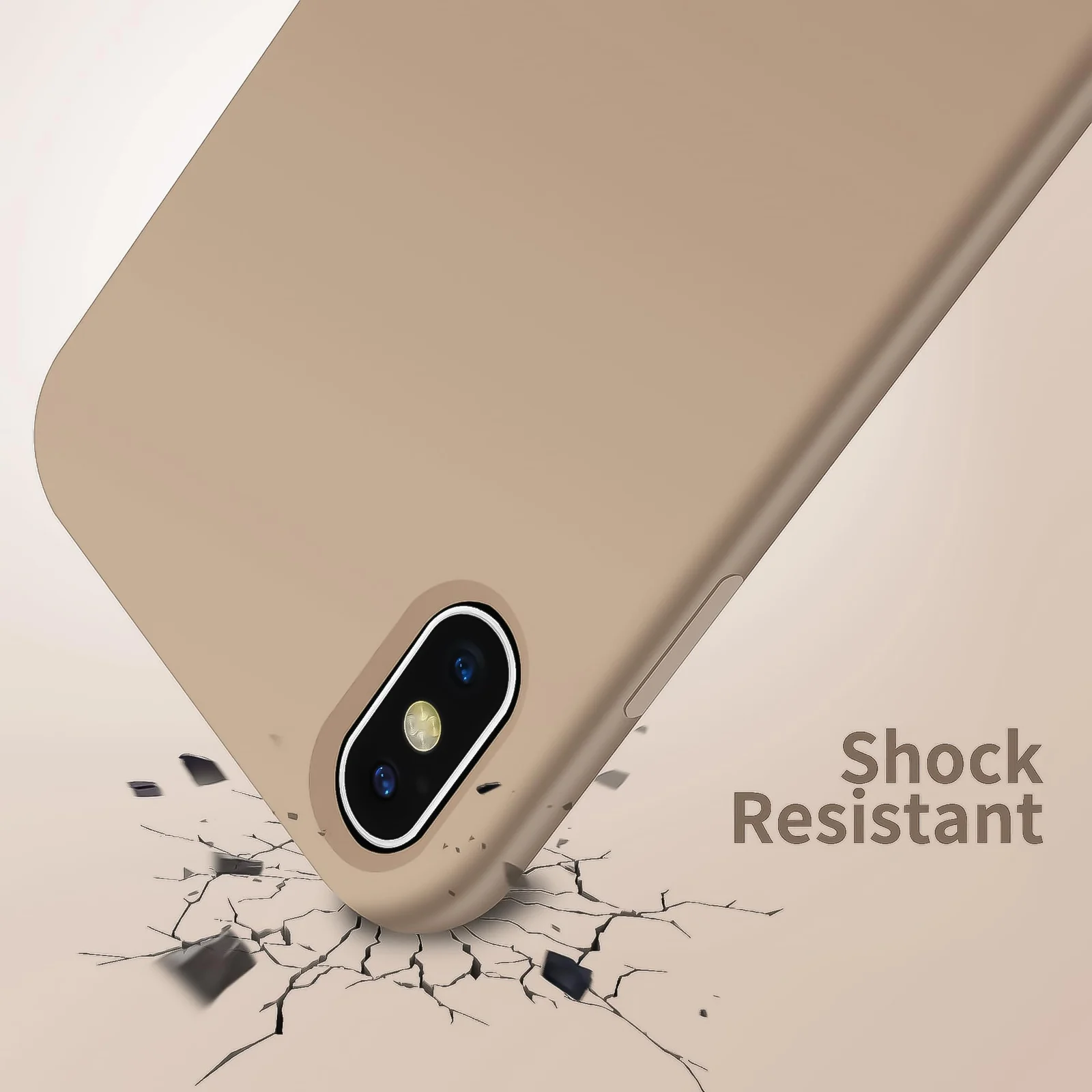 DL3 Mobilak Liquid Silicone Case for iPhone X / iPhone XS, Shock-absorbing protection, Scratch-resistant surface, Soft microfiber lining - Desert