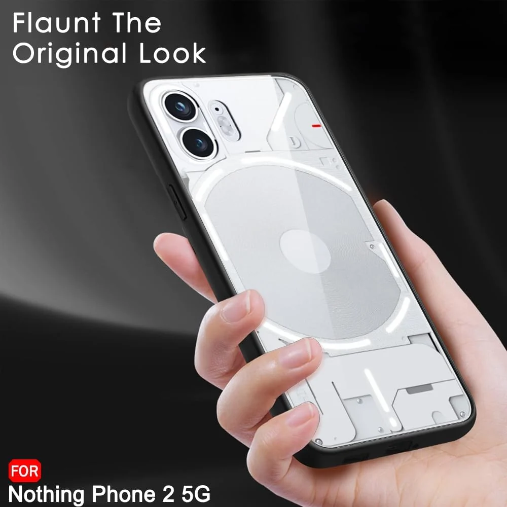 DL3 Mobilak Soft Silicone Protective Case for Nothing Phone 2 with Camera Protection and Military-Grade Protection - Black