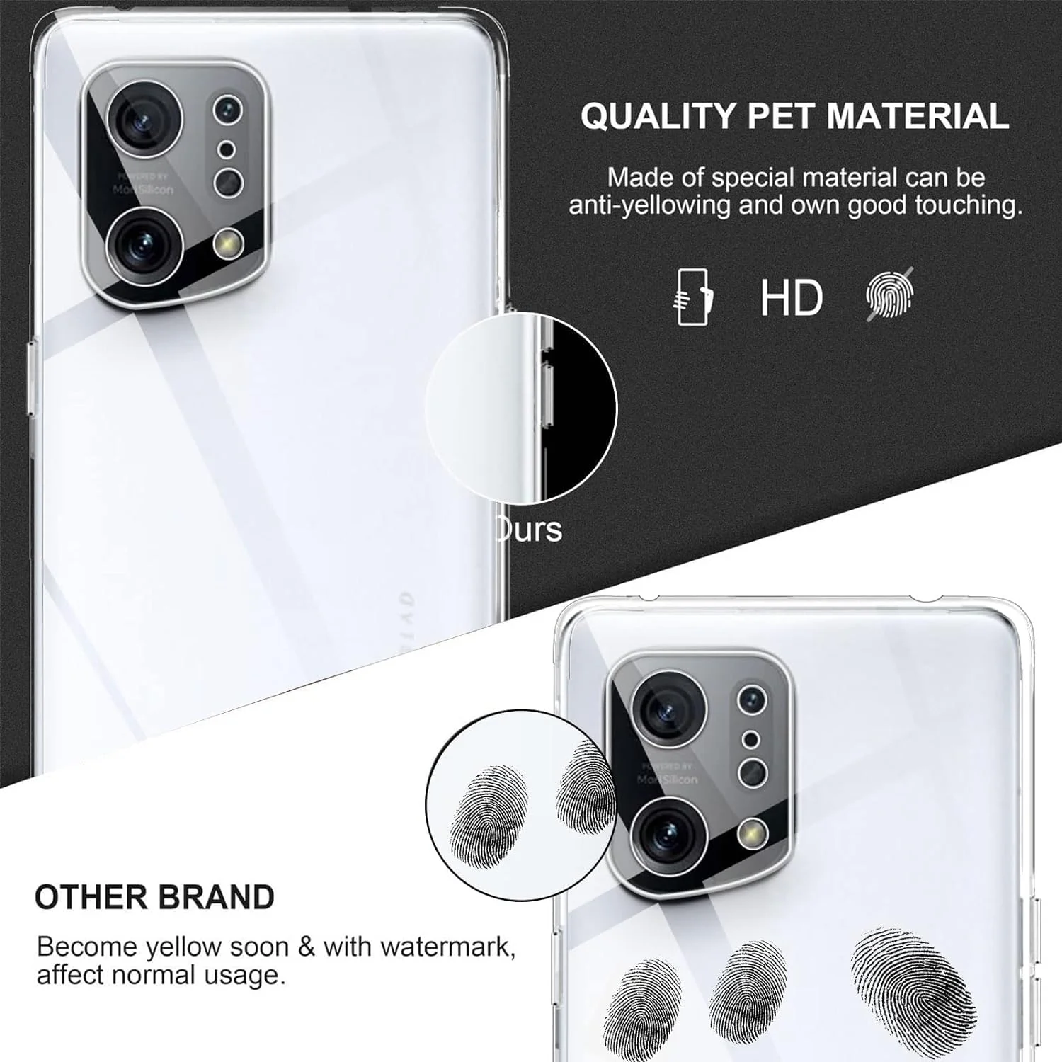DL3 Mobilak Case Compatible with OPPO Find X5 Case Crystal Soft TPU Gel Case Flexible Silicone Anti-Scratch Camera Protection TPU Cover - Clear