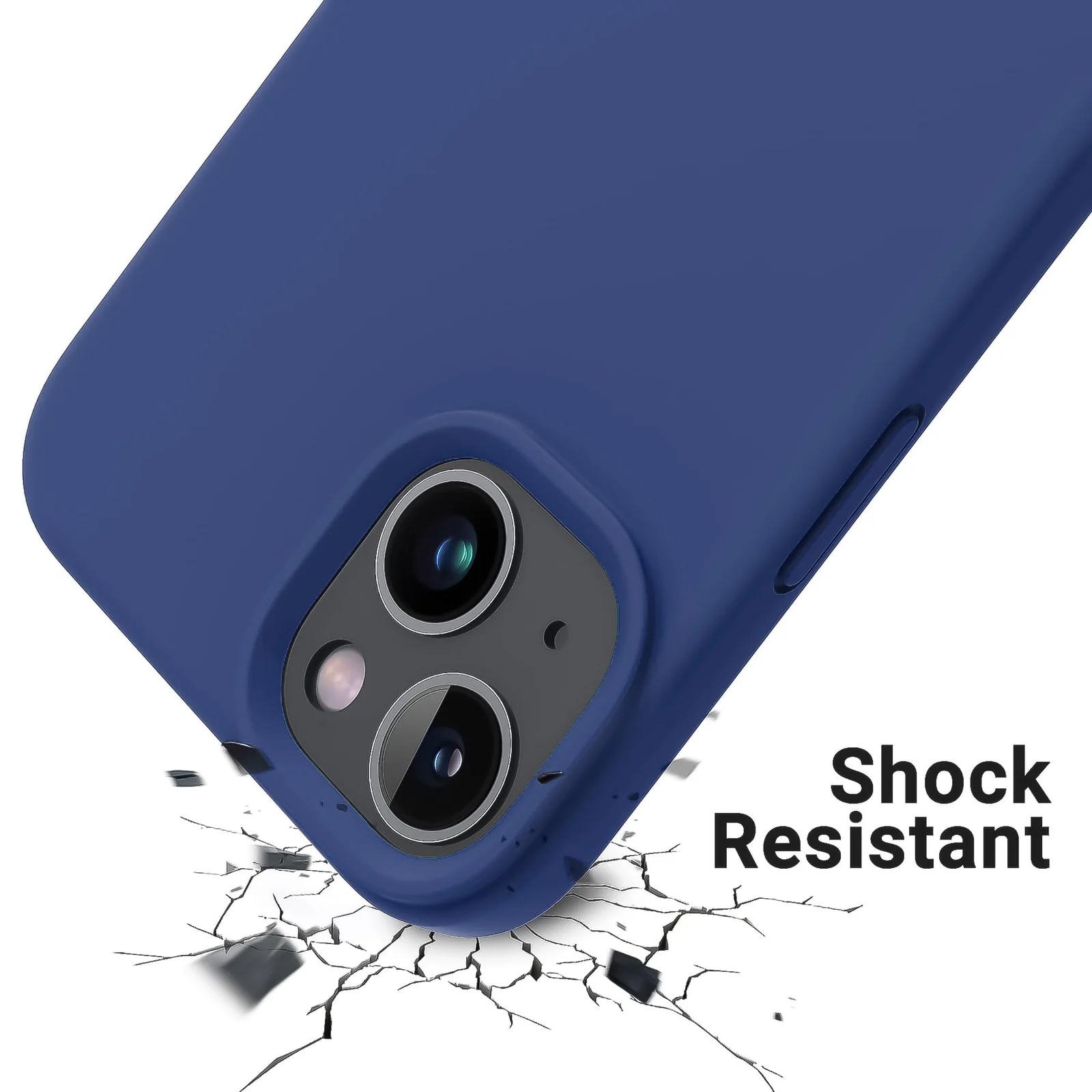 DL3 Mobilak Liquid Silicone Case for iPhone 15 Plus / iPhone 14 Plus, Supports wireless charging, Shock-absorbing protection, Scratch-resistant surface - Blue