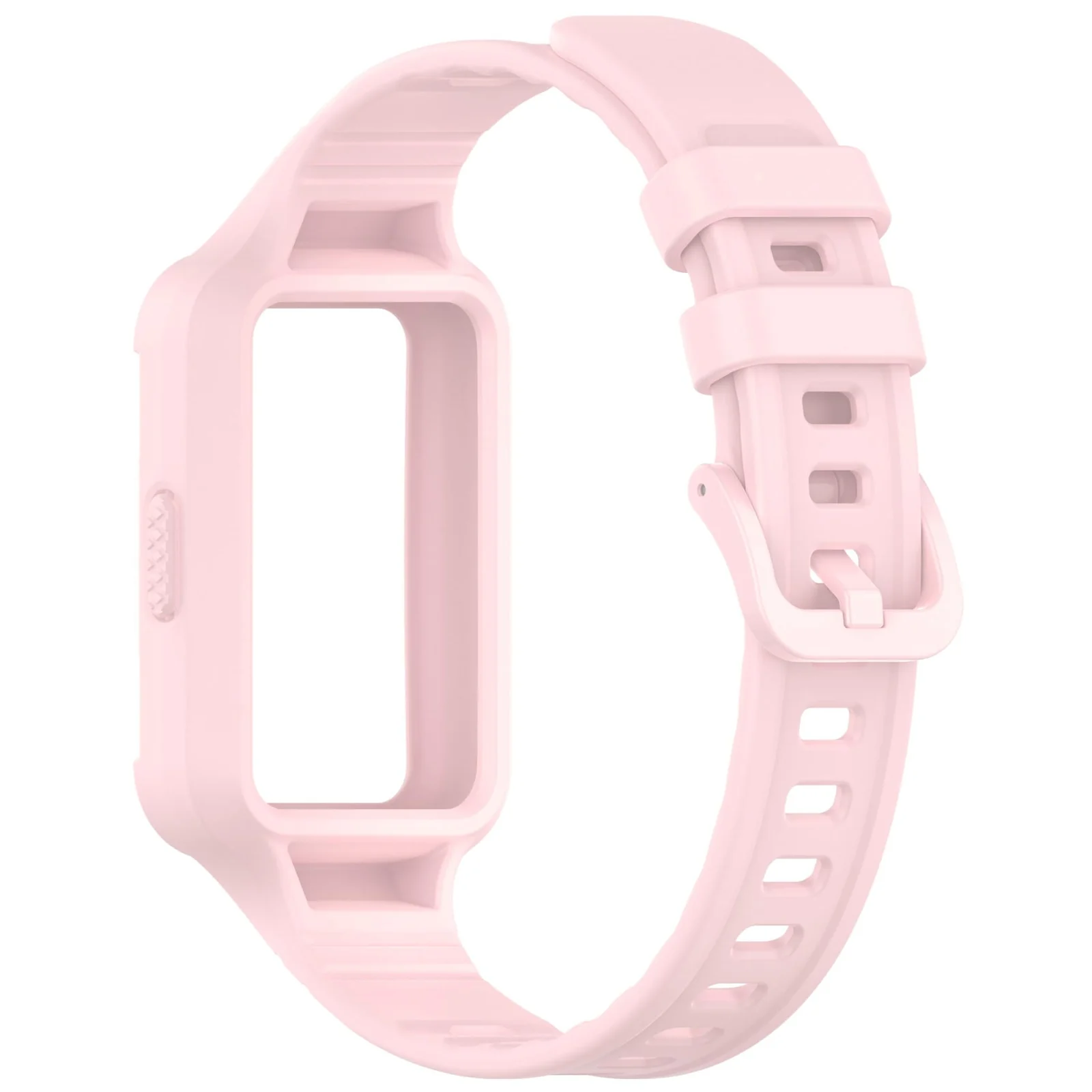 MOBIGON Rugged Silicone Strap with Bumper Case for Huawei Band 11, Pink