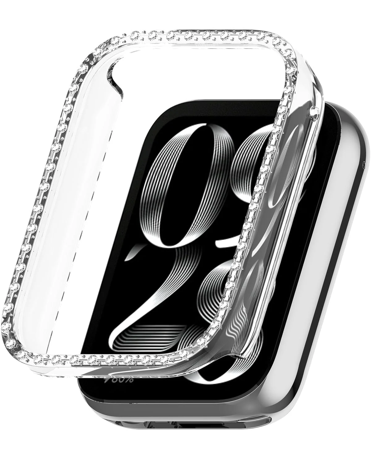 DL3 Mobilak Glitter Rhinestone Protective Case for Xiaomi Smart Band 8 Pro, Xiaomi Mi Band 8 Pro