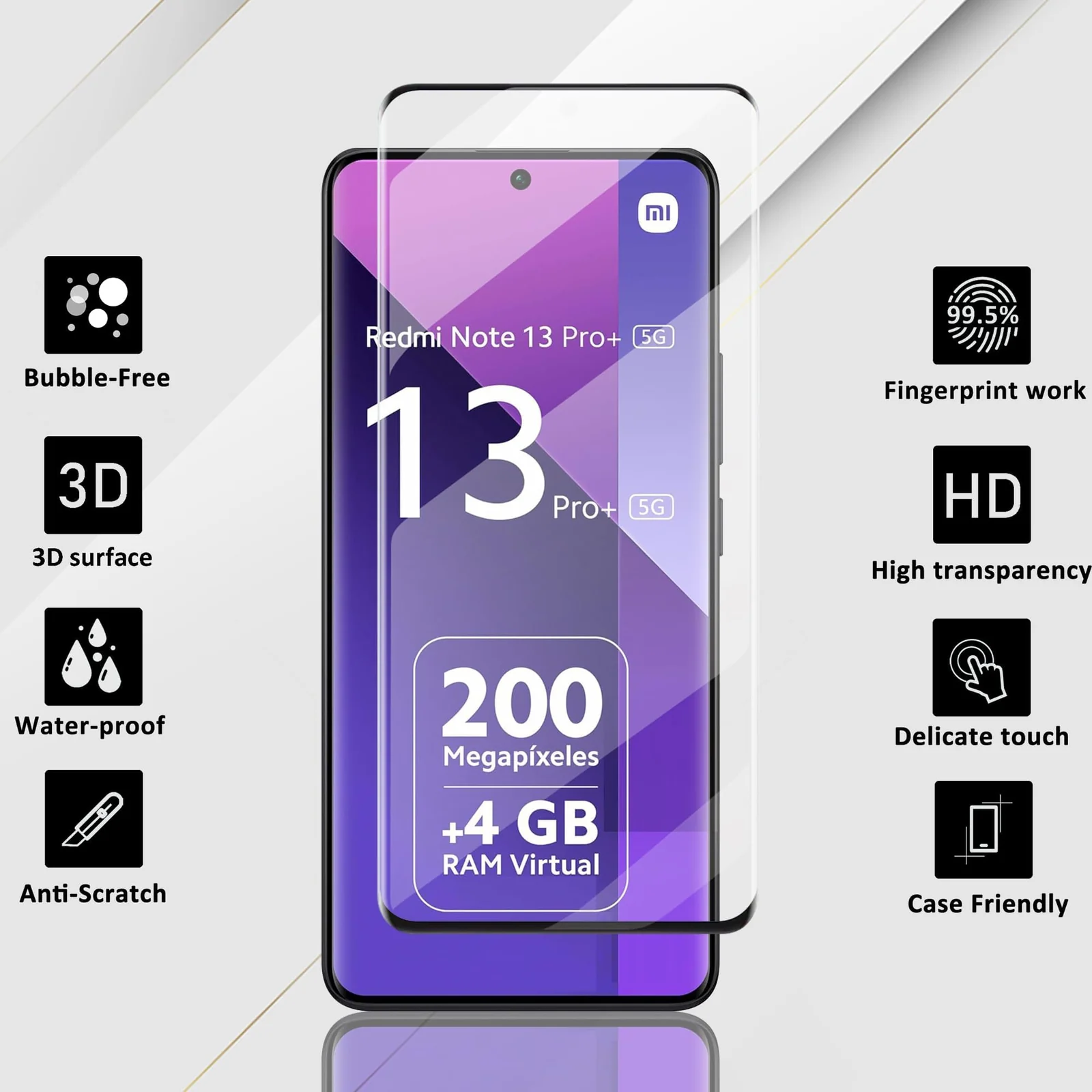 DL3 Mobilak Screen Protector for realme 13 Pro/realme 13 Pro+ Plus 5G, Tempered Glass Screen Saver Premium HD Protective, Scratch Resistant, NO-Bubble, 9H Hardness, Full Coverage Film - Clear