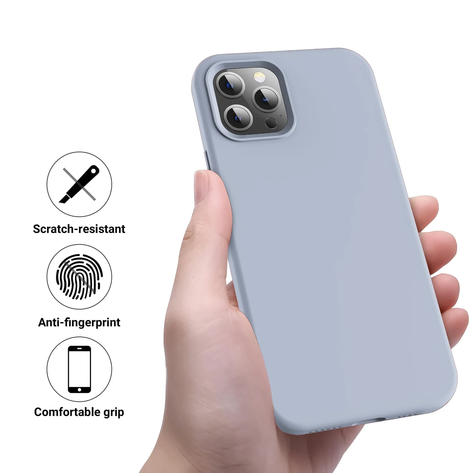 DL3 Mobilak Liquid Silicone Protective Case for iPhone 11 Pro Max (6.5 Inch) with Camera Protection and Microfiber Lining - A Baby Blue