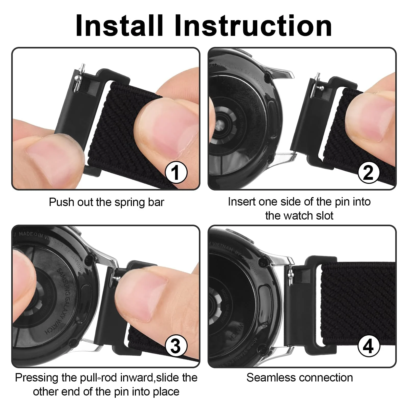 DL3 Mobilak Strap Nylon Loop 22MM Band For Xiaomi Redmi Watch 5 Active/5 Lite/Samsung Galaxy Watch 3 45mm/Watch 46mm/Gear S3/For Huawei watch GT5 GT4 GT3 GT2 GT 46MM/GT2E/GT2 Pro/GT 3 Pro/GT5 Pro - Light Purple