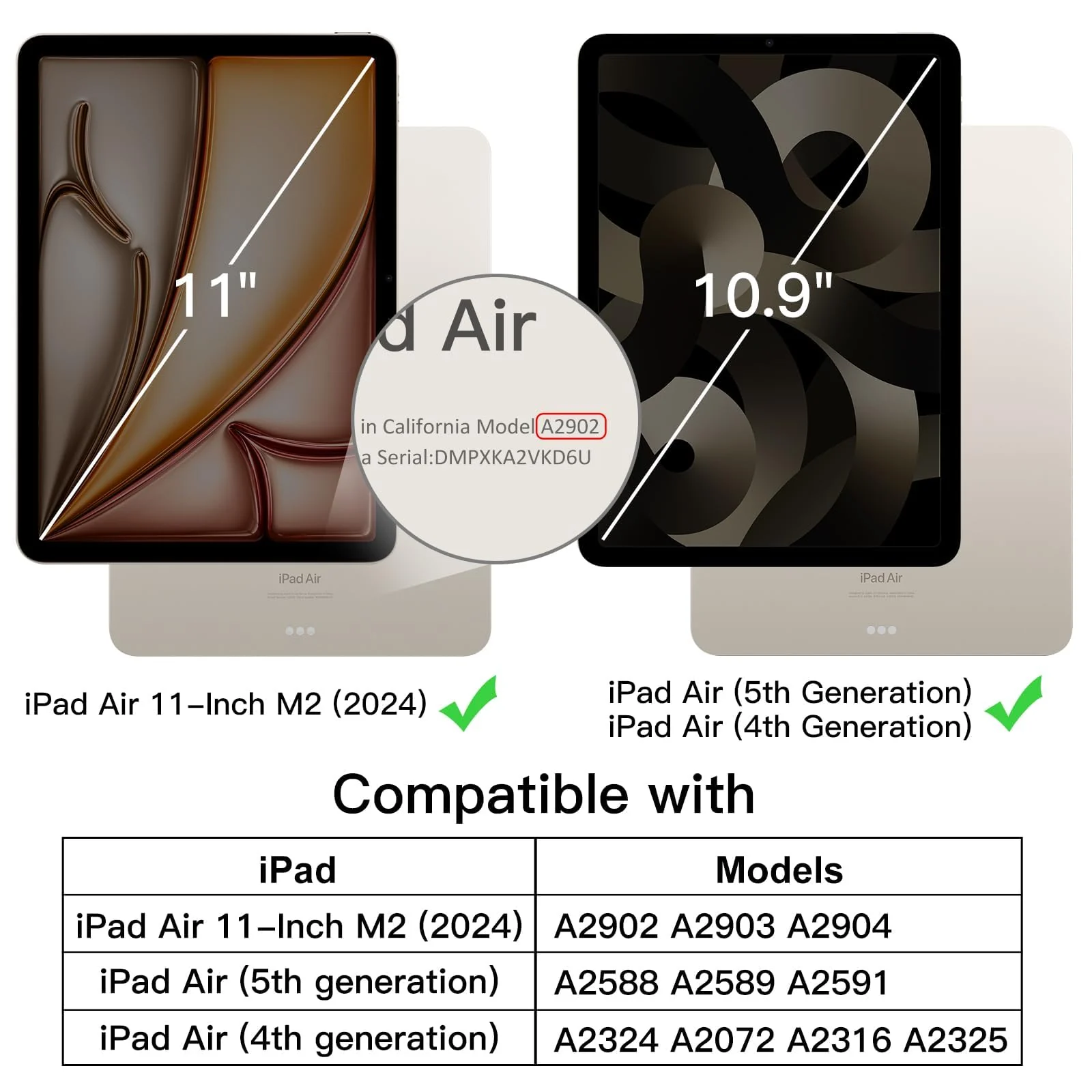 DL3 Mobilak Transparent Case for iPad Air 11-Inch M2 (2024), iPad Air 5/4 (2022/2020 5th/4th 10.9-Inch) Shockproof, Slim Lightweight Anti-Yellowing Bumper, Kickstand Cover, with Pencil Holder - Clear