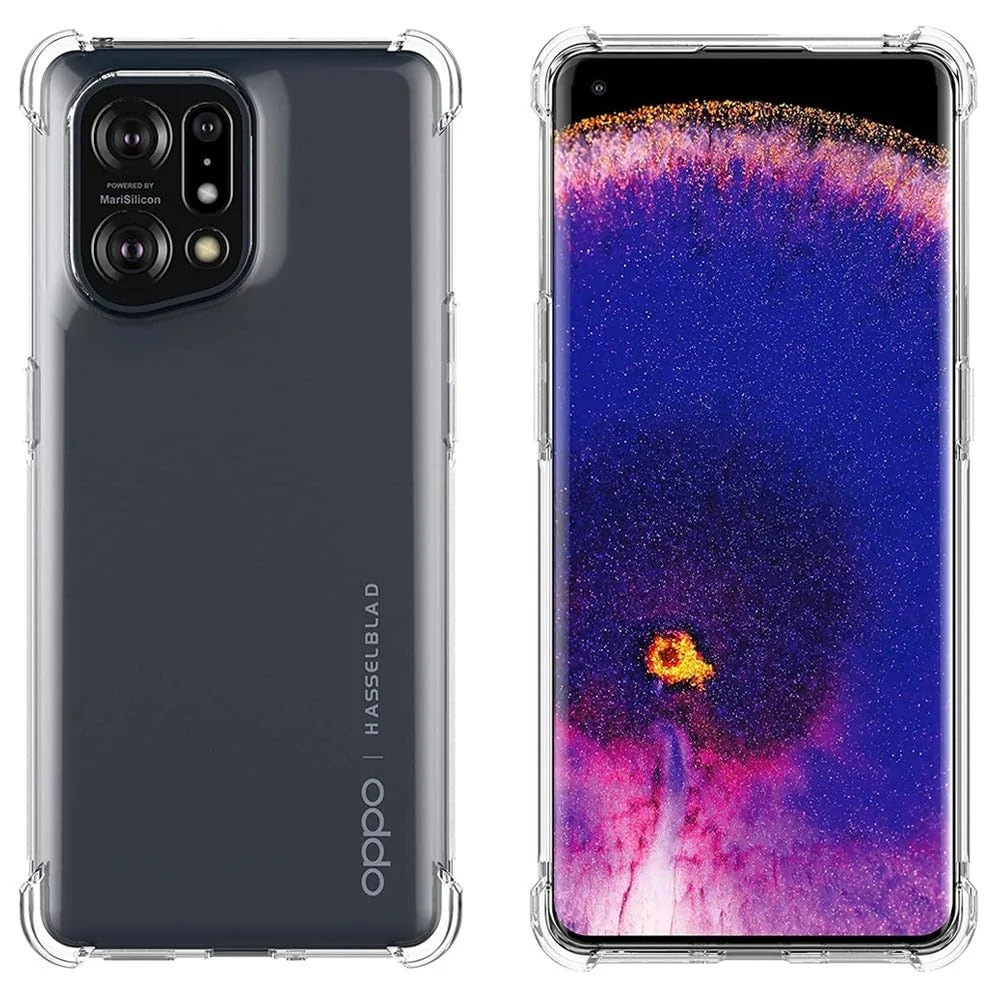 DL3 Mobilak Clear TPU Protective Case for OPPO Find X5 with Camera Protection and Shockproof Design - Clear
