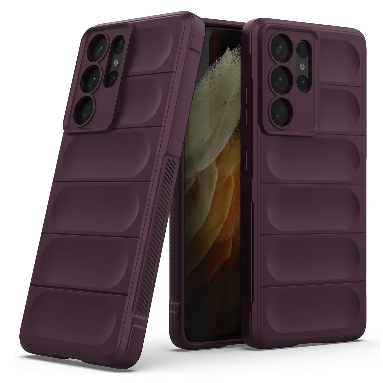 DL3 Mobilak Rugged Protective Case for Samsung Galaxy S21 Ultra, Camera protection, Shock-absorbing protection, Non-slip grip - Wine Red